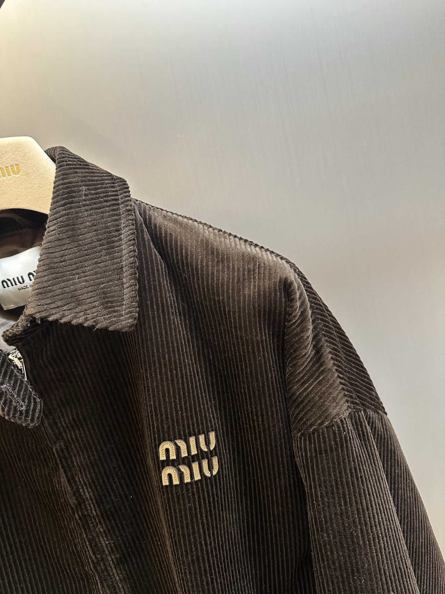 미우미우(MIU MIU) 자수 코듀로이 집업 재킷 상의 의류