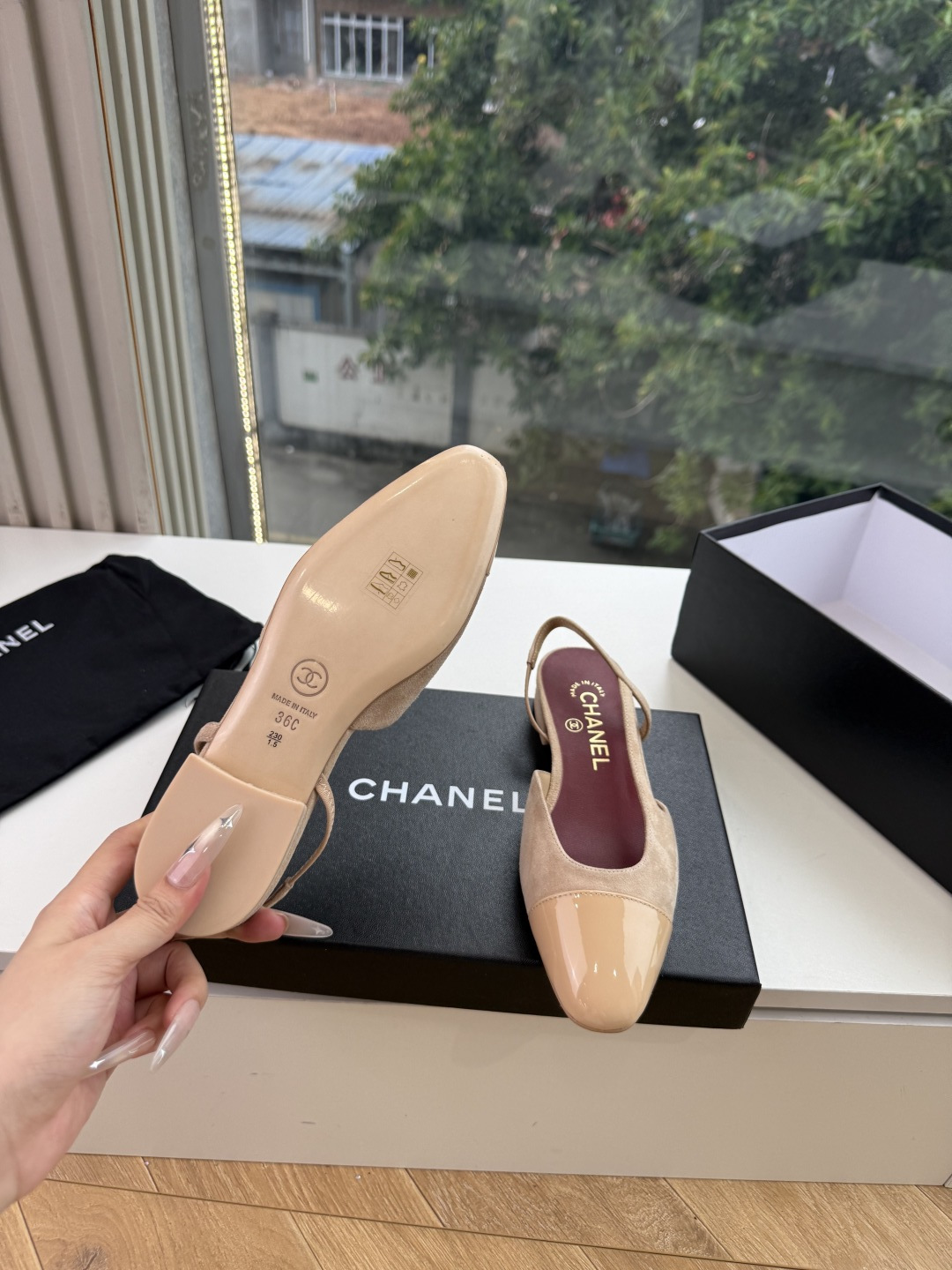 샤넬(CHANEL) 메리제인 슬링백 플랫 신발