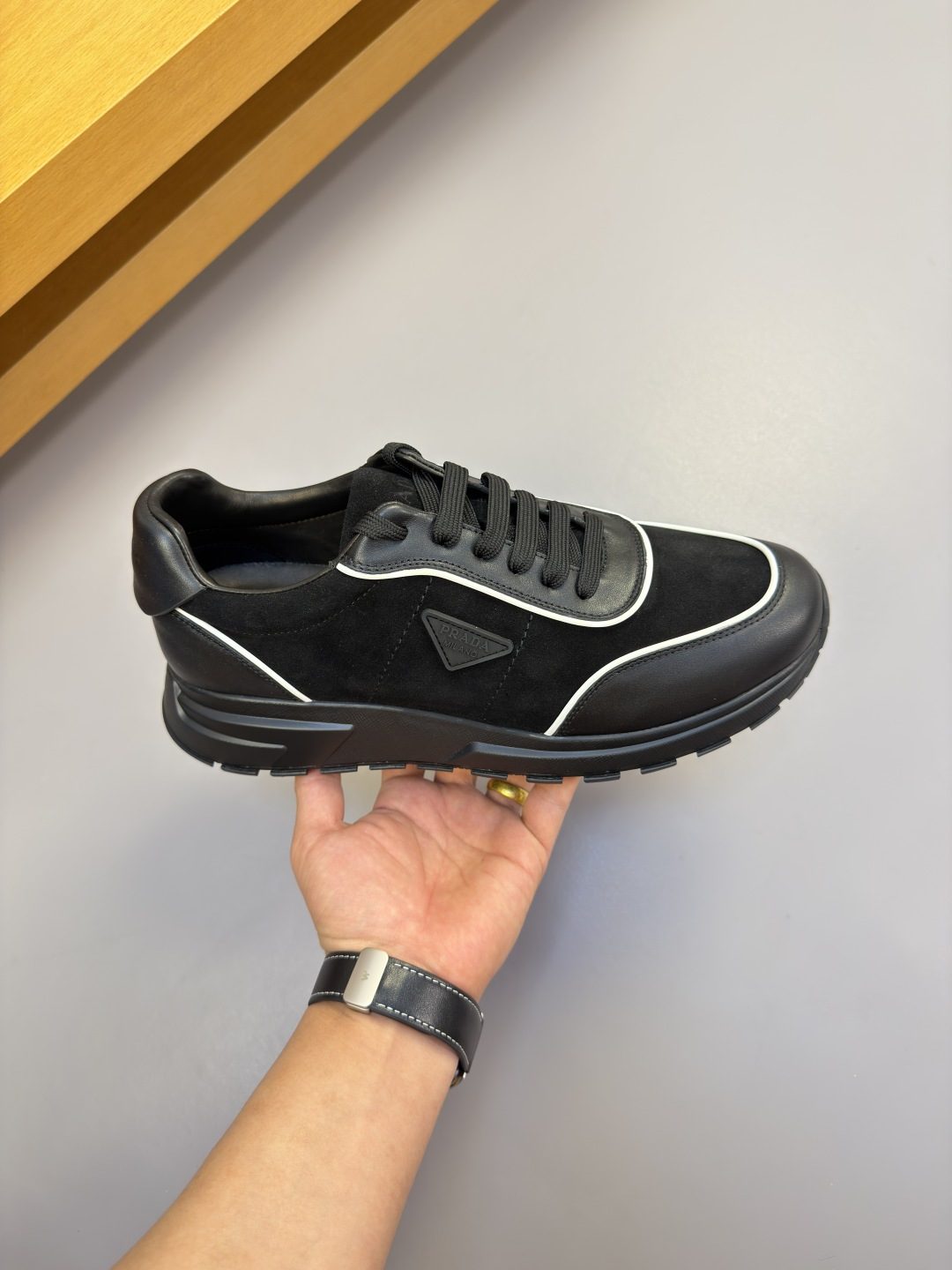 [Prada] 프라다 나파 & 스웨이드 콤비 스니커즈 신발
