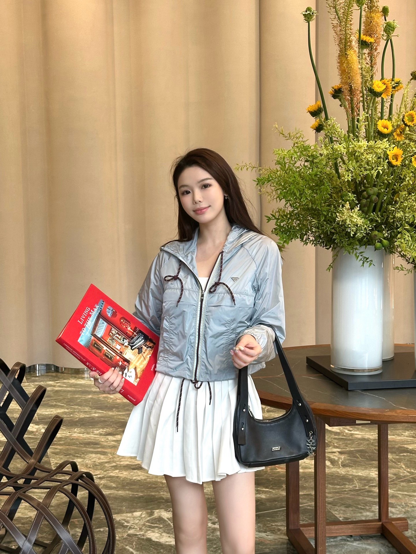 프라다(PRADA) 로고 후드 나일론 재킷 상의 의류