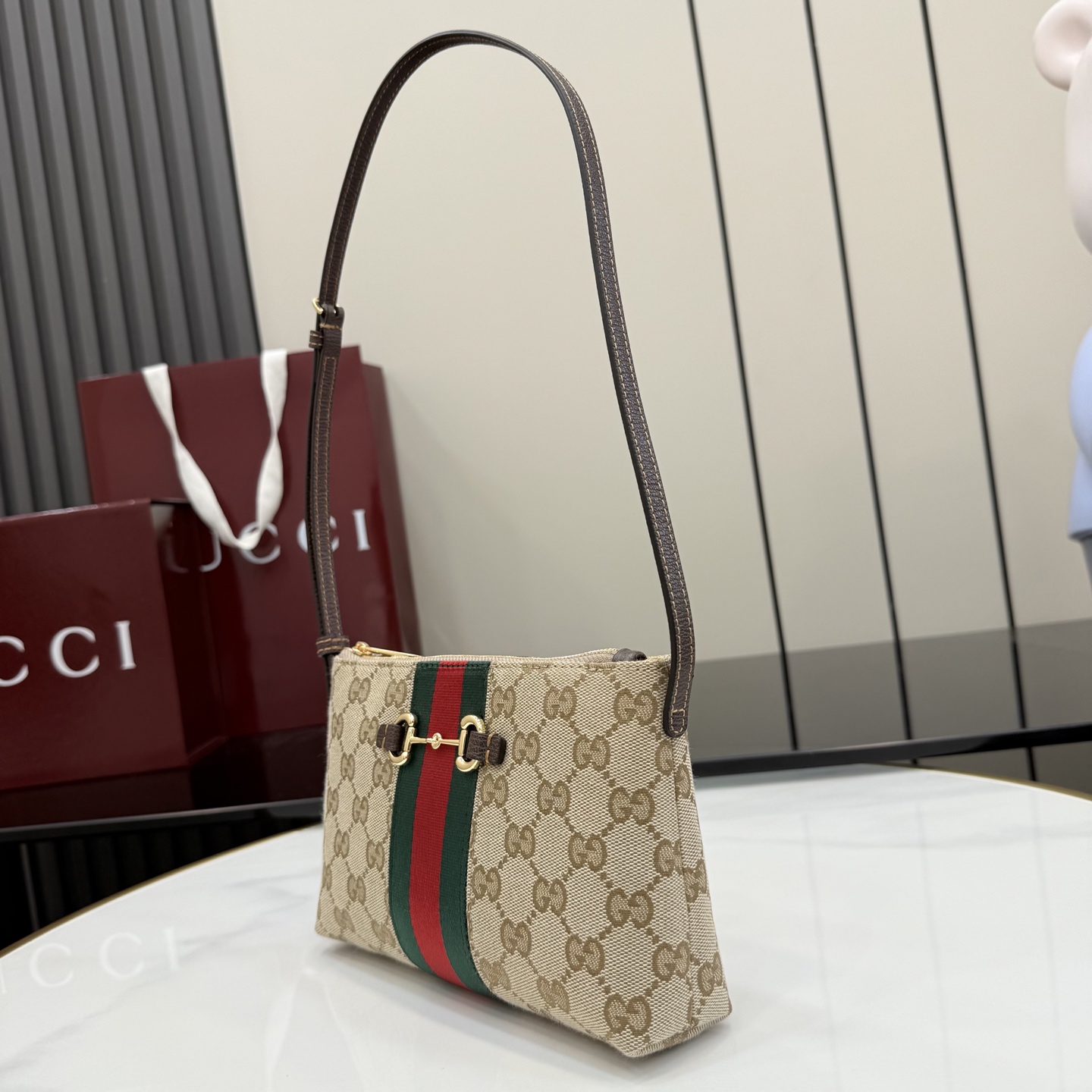 [Gucci] 구찌 Generation 26SS 홀스빗 웹 GG 캔버스 미니 숄더백 가방
