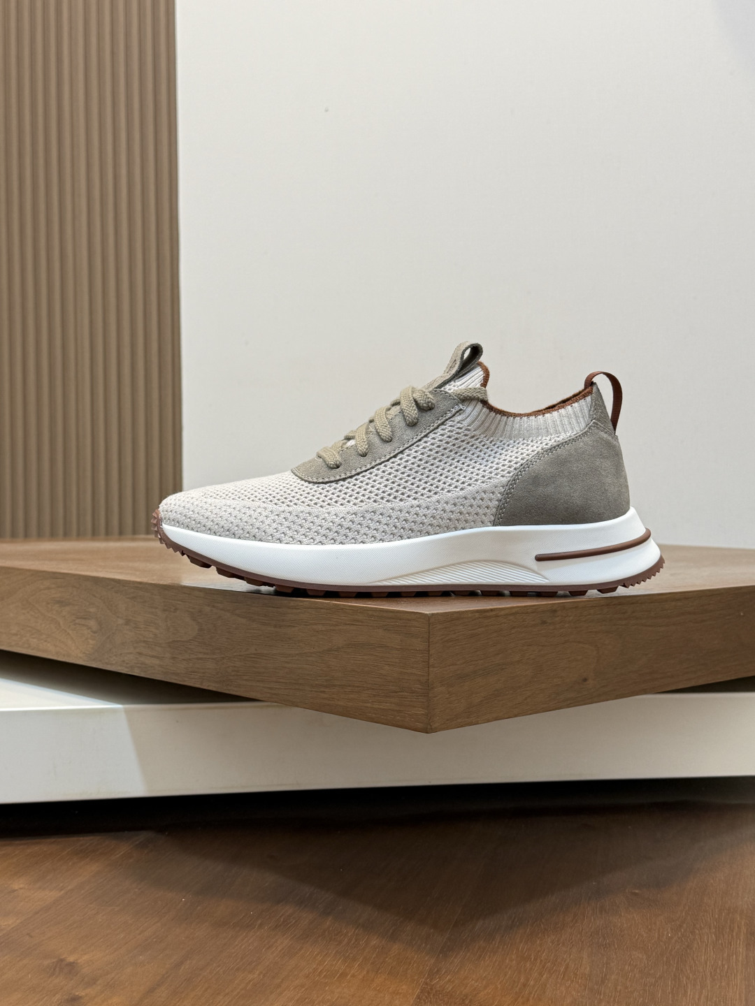 [Loro Piana] LP 로로 피아나 썸머 안톤 워크 레더 앤 패브릭 보트 슈즈 스니커즈 신발