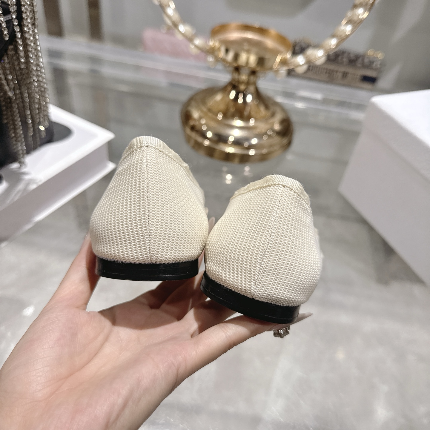 디올(DIOR) 리본 스트랩 메리제인 플랫슈즈 신발
