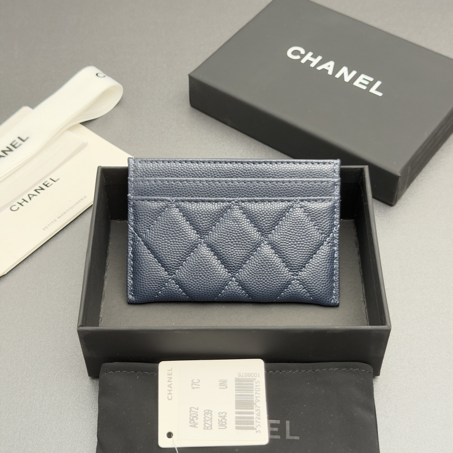 [Chanel] 샤넬 26SS 캐비어 멀티 젬스톤 슬림 카드 홀더 지갑