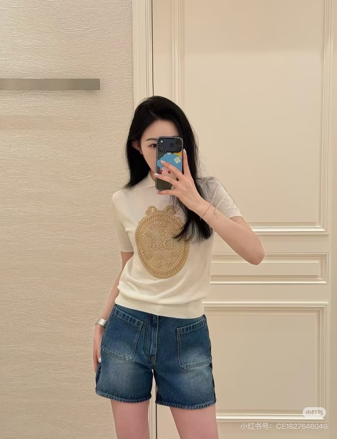 디올(DIOR) 워싱 로고 자수 데님 반바지 하의 의류
