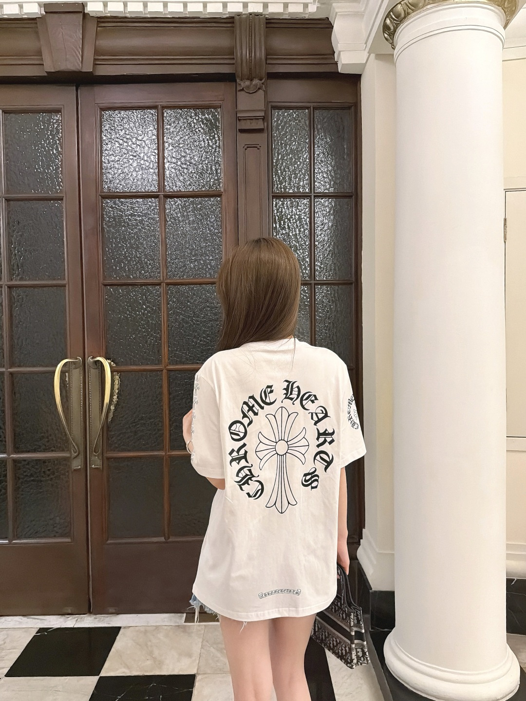크롬하츠(CHROME HEARTS) 텅 그래픽 프린트 반팔 티셔츠 상의 의류 복제