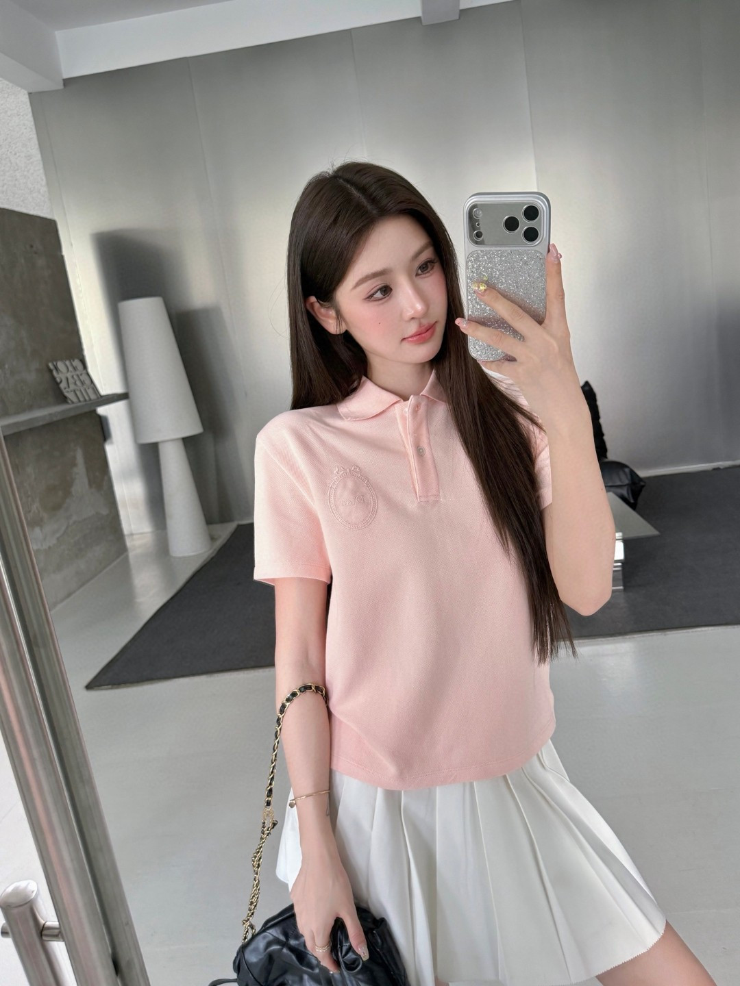 디올(DIOR) 메달리온 로고 자수 반팔 폴로 티셔츠 상의 의류