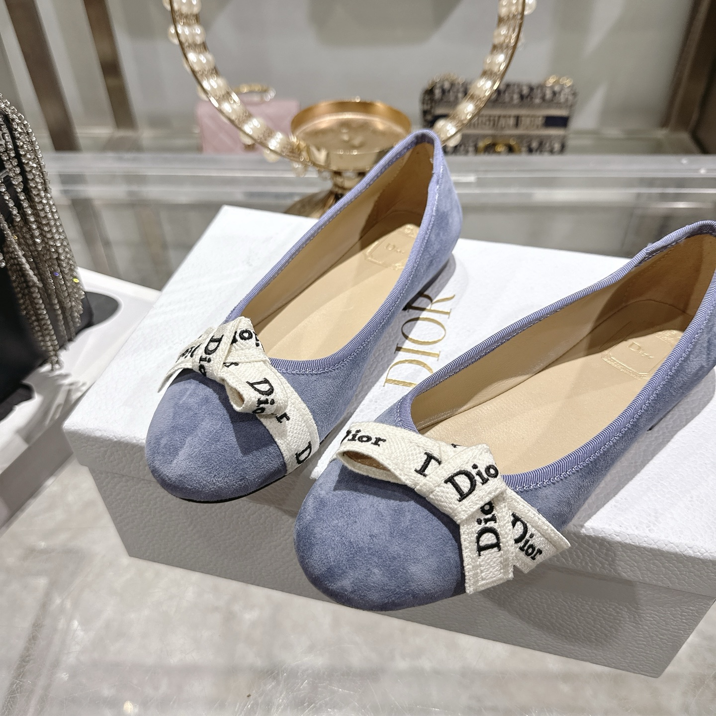 디올(DIOR) 리본 스트랩 메리제인 플랫슈즈 신발