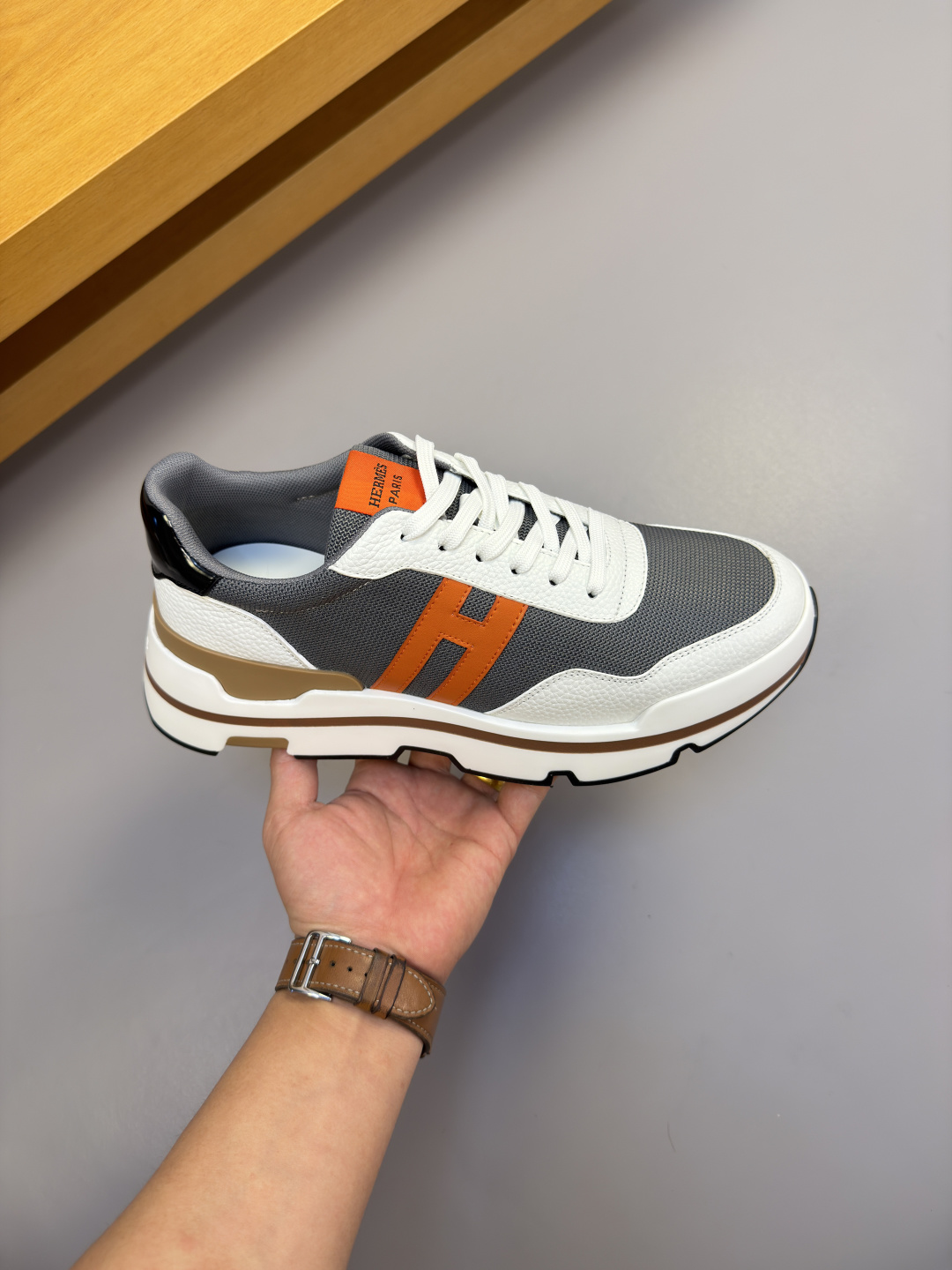 Hermes 에르메스 H 로고 캐주얼 운동화 스니커즈 신발