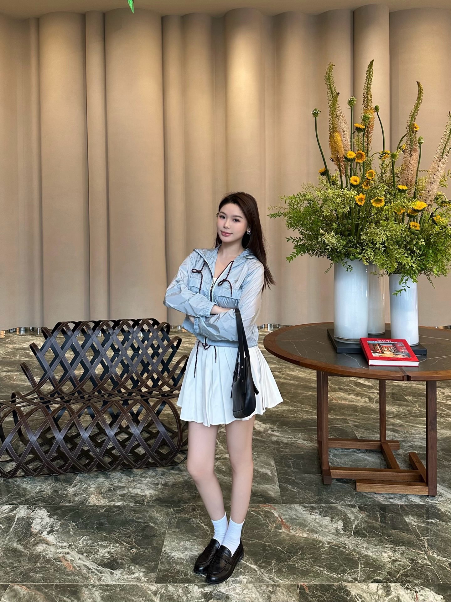 프라다(PRADA) 로고 후드 나일론 재킷 상의 의류