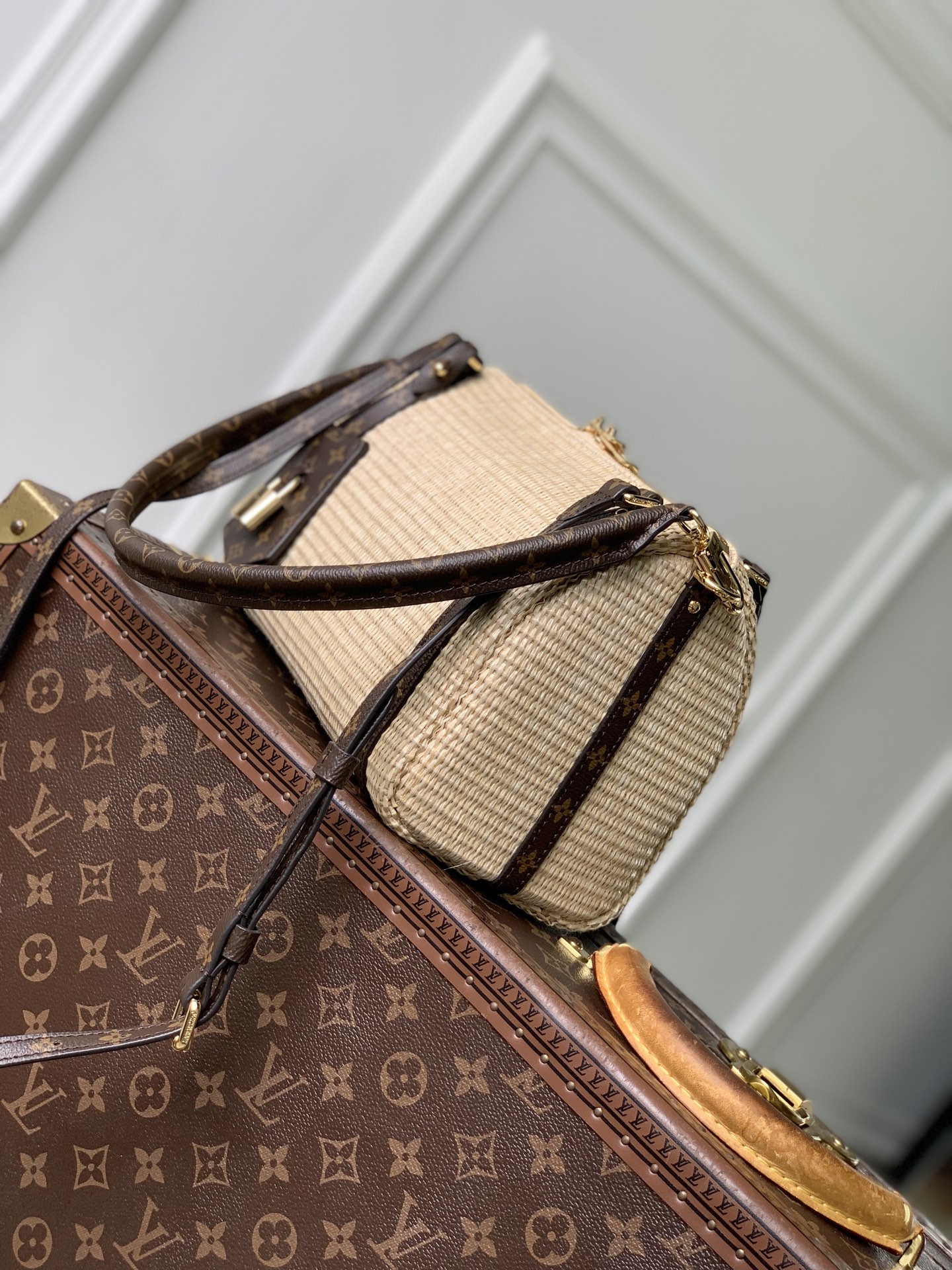 LOUIS VUITTON LV 루이비통 Express 익스프레스 PM 백 (라피아 스타일 텍스타일) 가방