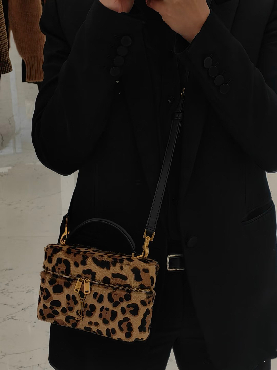 YSL 생로랑 가비(Gaby) 레오파드 화장품 케이스 파우치 백 가방