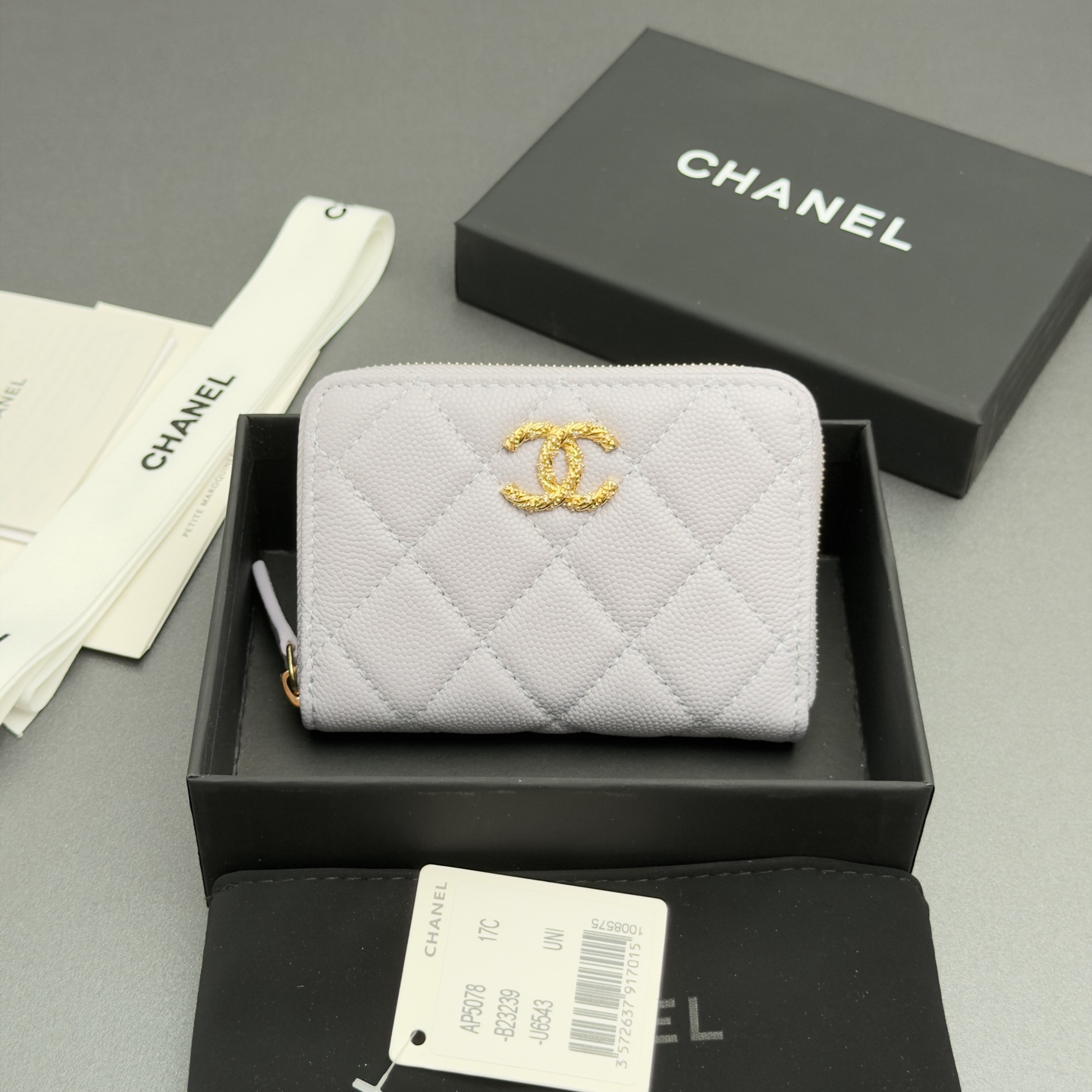[Chanel] 샤넬 26SS 캐비어 멀티 젬스톤 미니 지퍼 코인 퍼스 지갑