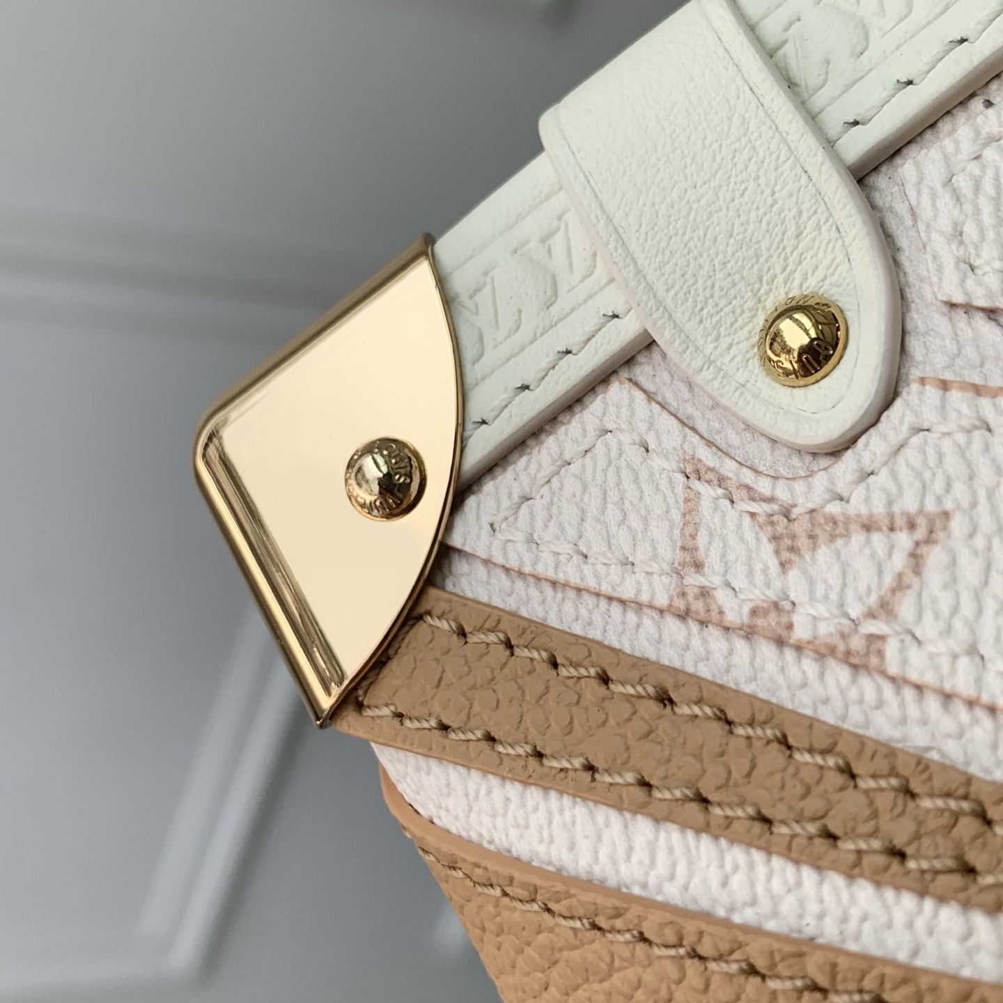 LOUIS VUITTON LV M29666 루이비통 사이드 트렁크 미디엄 핸드백 (그레인 레더 & 모노그램 듄 캔버스) 가방