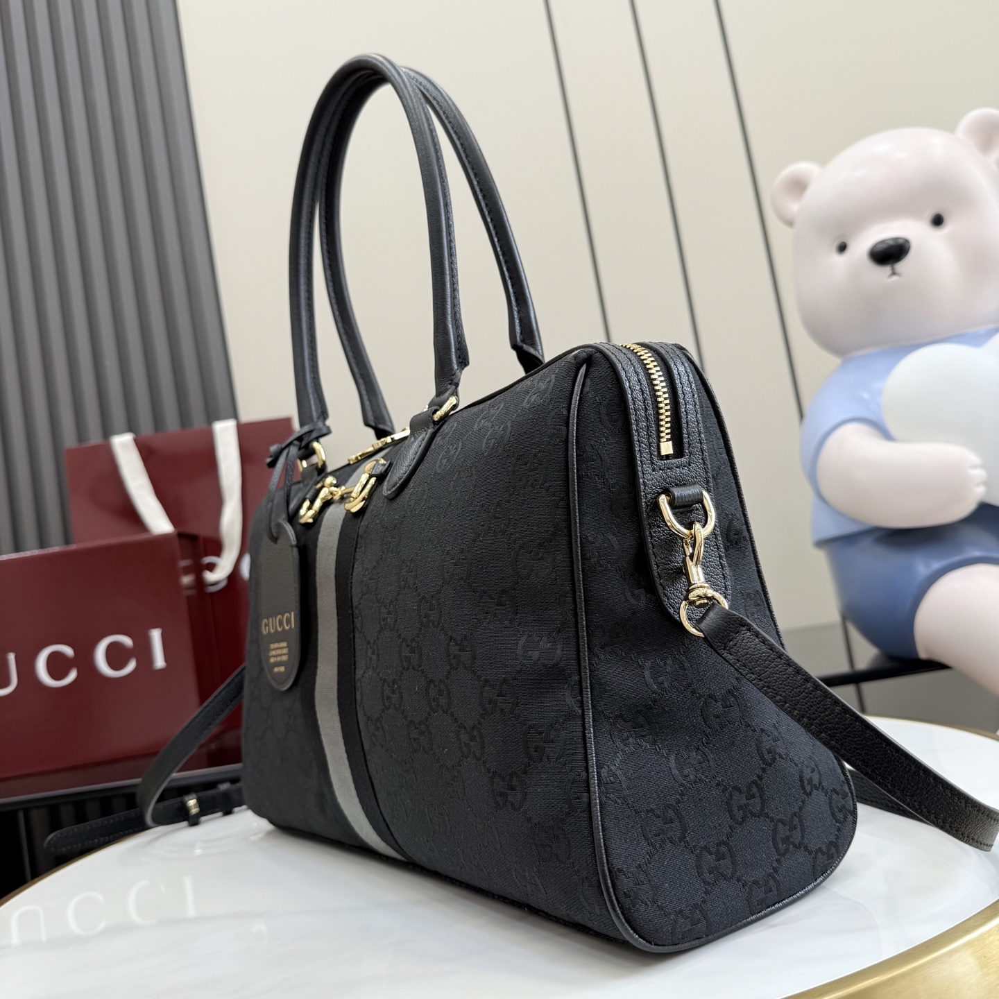 GUCCI 구찌 Gucci 보르세토(Borsetto) 캔버스 핸드백 - 라지 가방