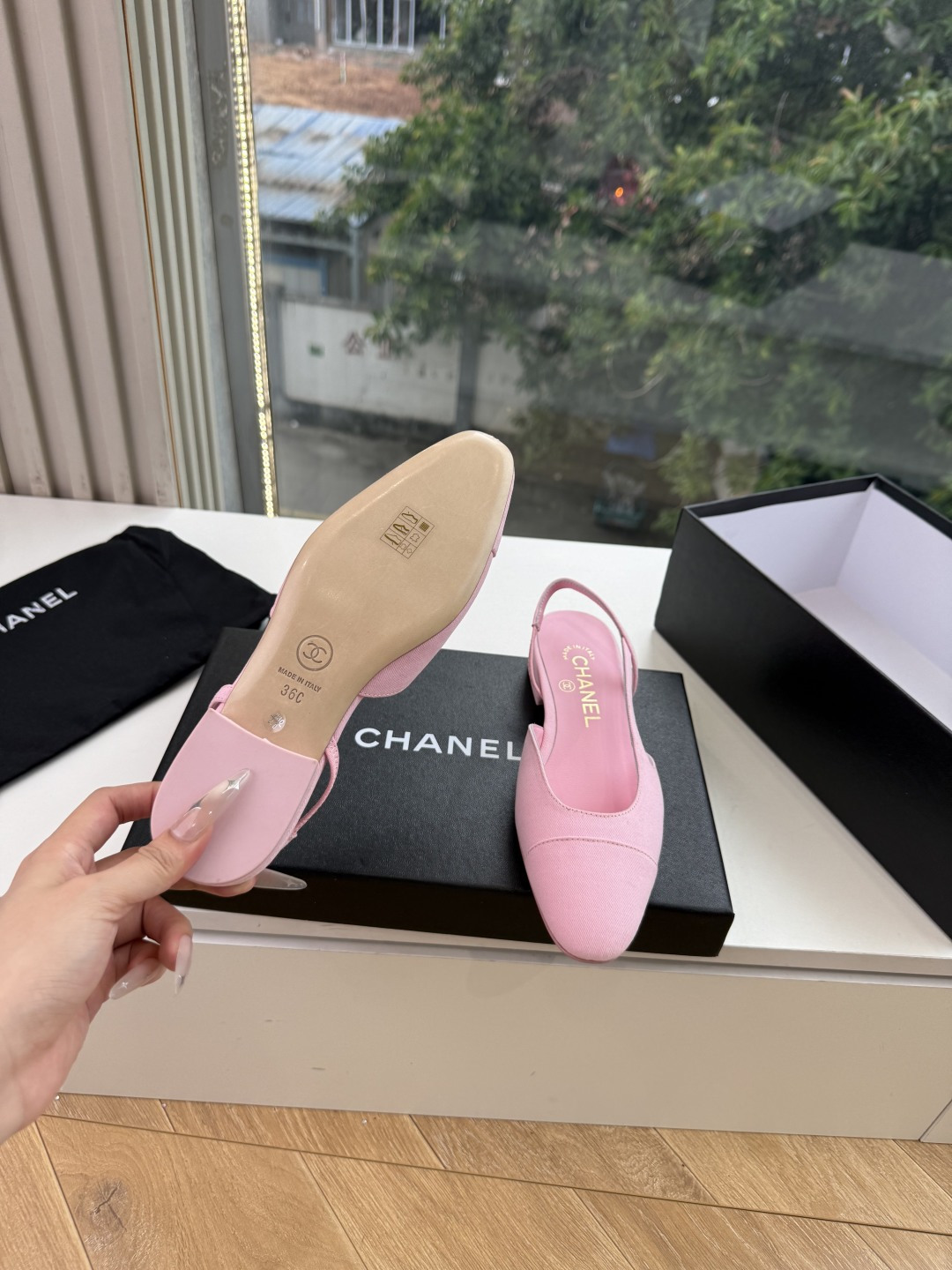 샤넬(CHANEL) 메리제인 슬링백 플랫 신발