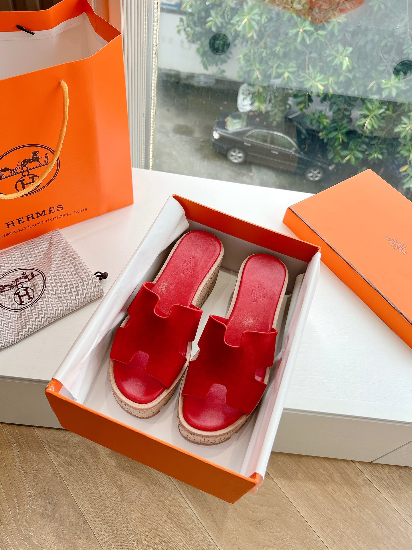 에르메스(HERMES) 웨지힐 슬리퍼 신발