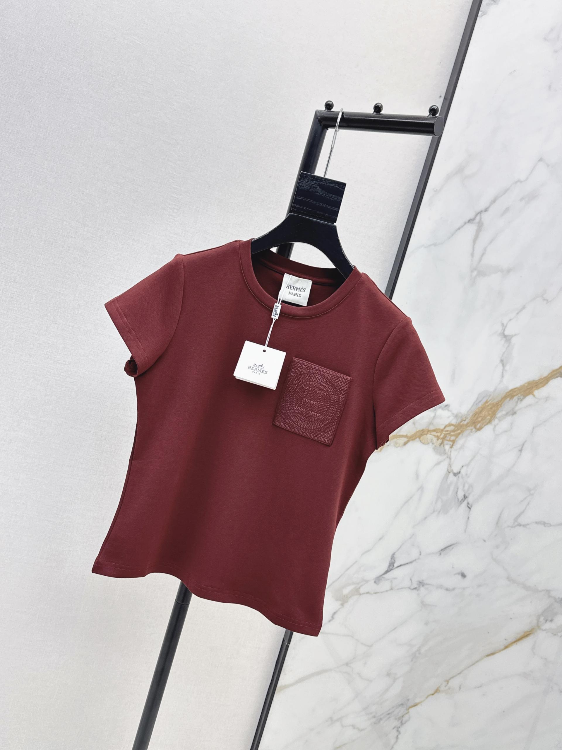 [Hermes] 에르메스 26SS 크롭 슬림핏 반팔 티셔츠 의류