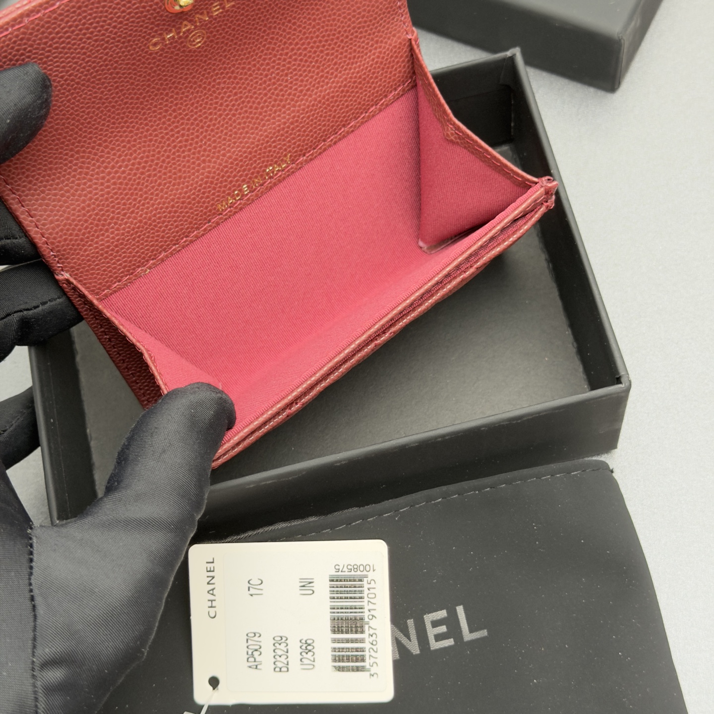 [Chanel] 샤넬 26SS 캐비어 멀티 젬스톤 카드 홀더 지갑