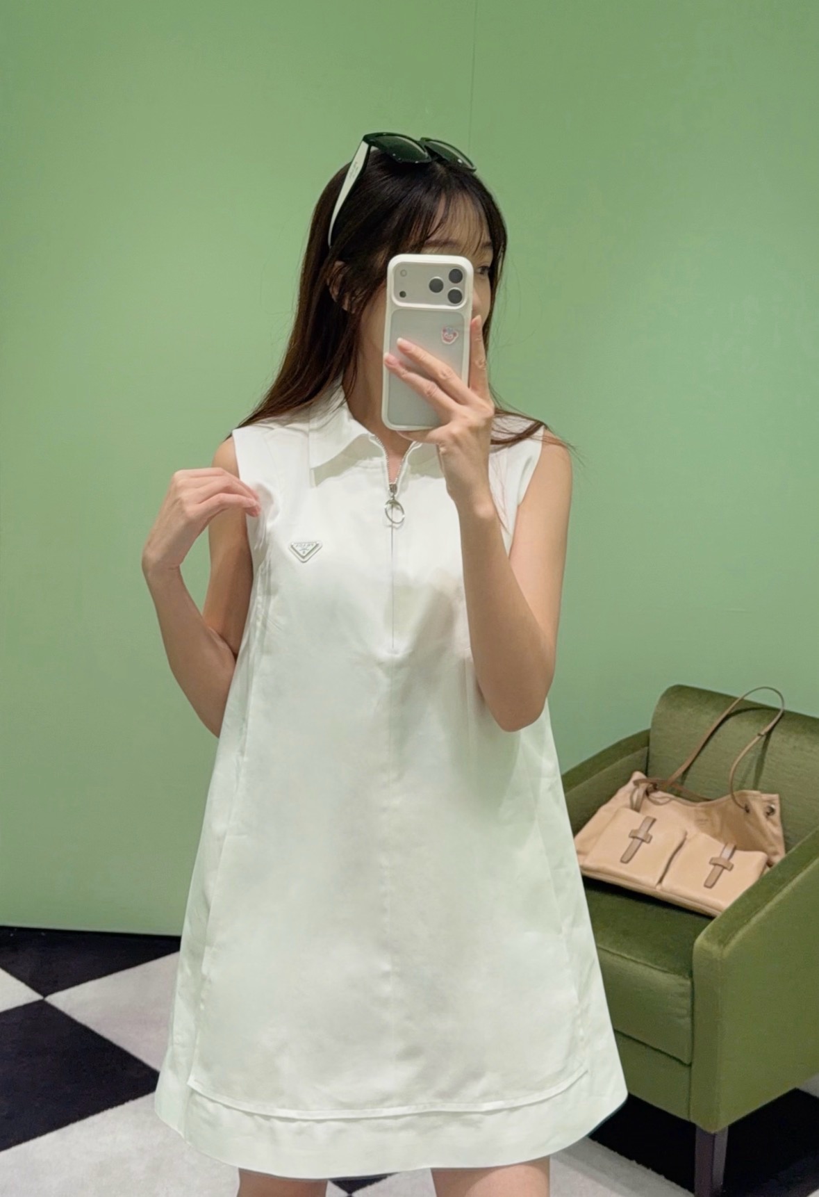 프라다(PRADA) 메탈 지퍼 민소매 셔츠 원피스 의류