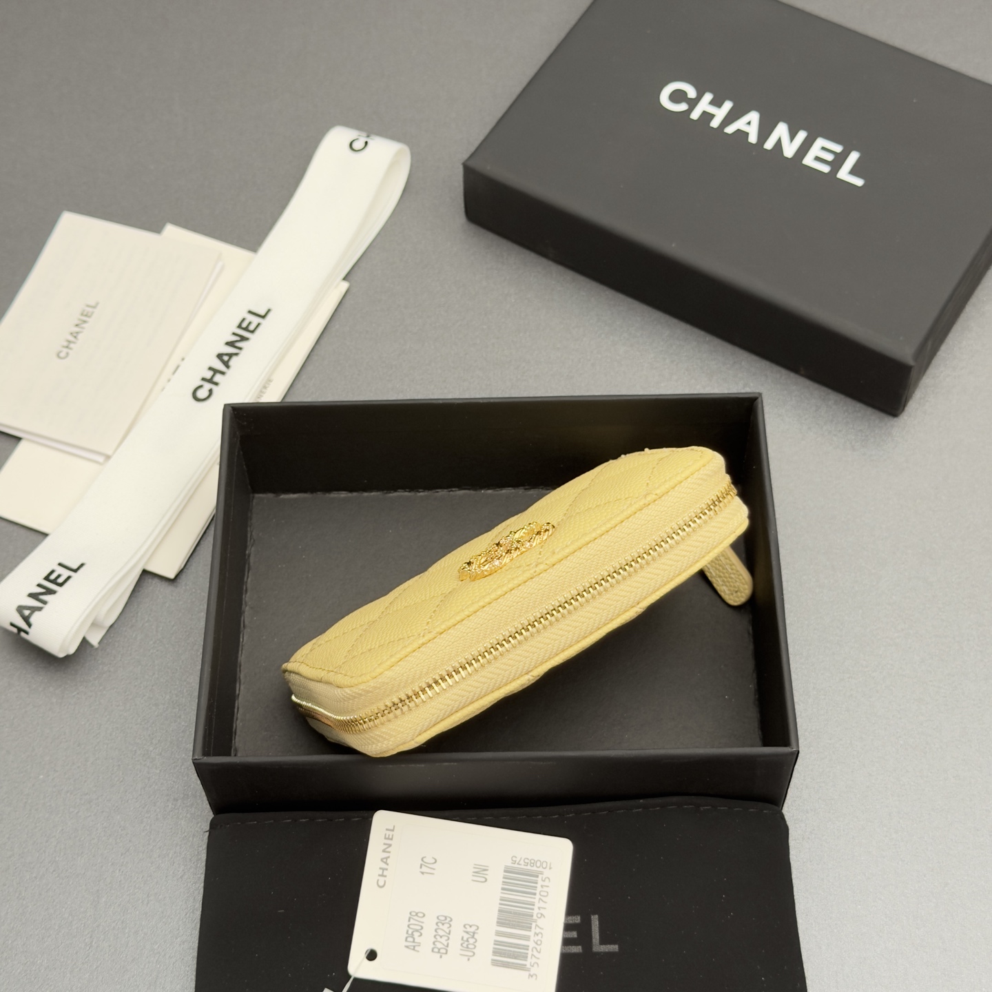[Chanel] 샤넬 26SS 캐비어 멀티 젬스톤 미니 지퍼 코인 퍼스 지갑