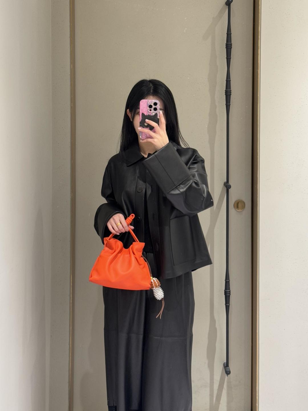 LOEWE 로에베 Flamenco 플라멩코 퍼스 나파 카프스킨 파우치 숄더백 가방