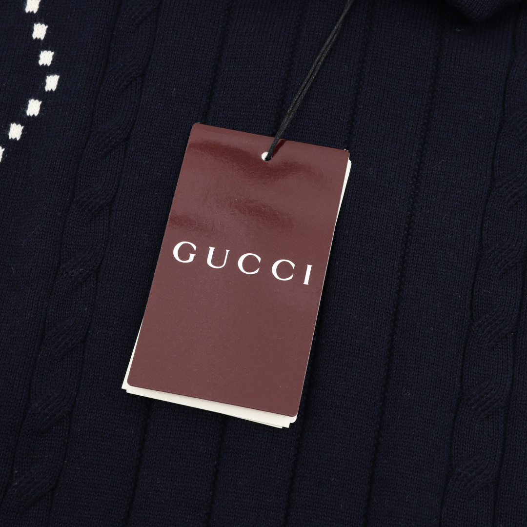 구찌(GUCCI) 더블 자카드 니트 폴로셔츠 상의 의류