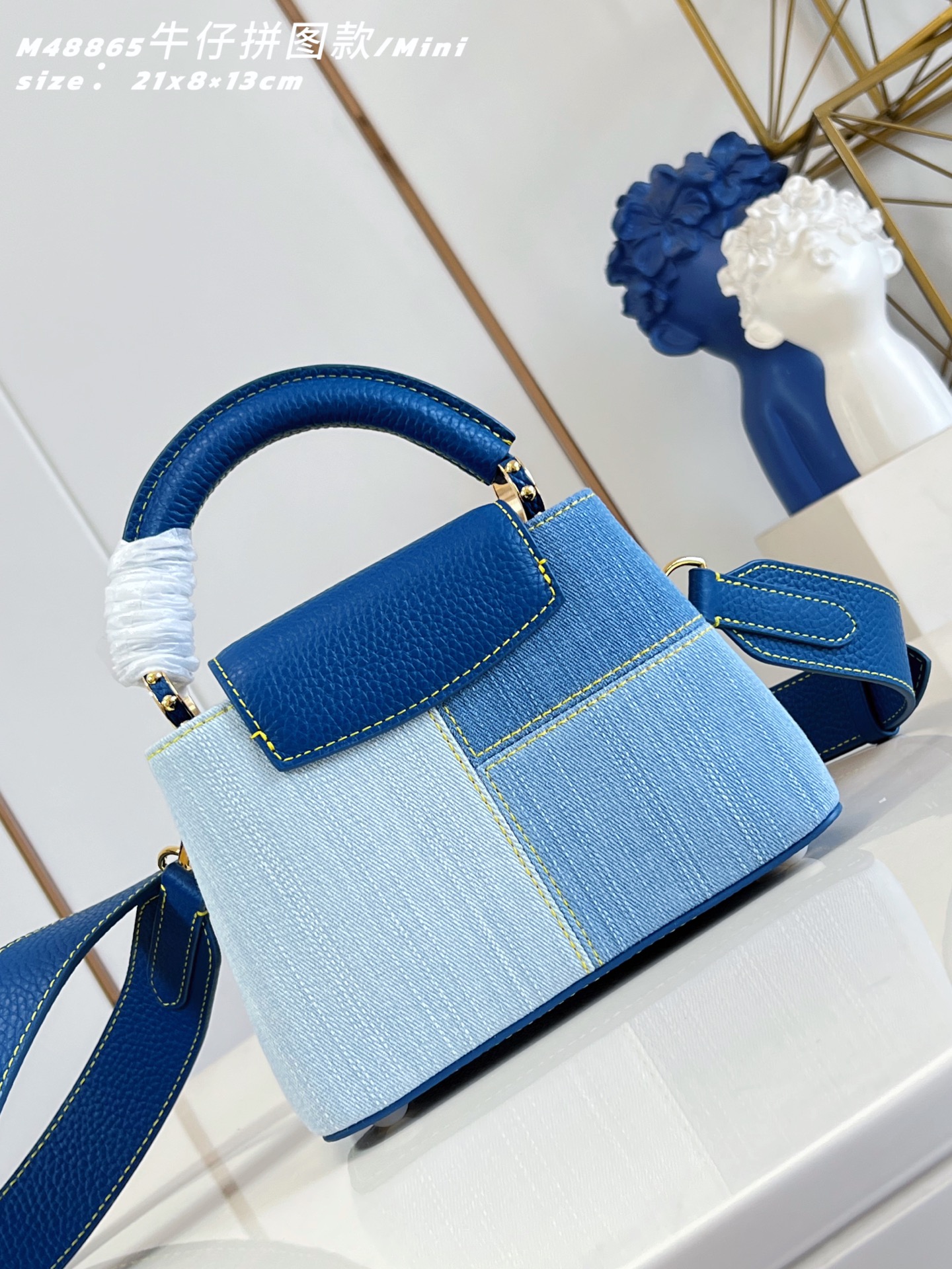 [Louis Vuitton] LV 루이비통 카퓌신 Capucines mini 미니 데님 패치워크 토트백 가방