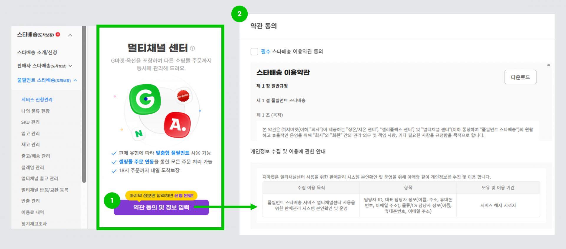 CJ대한통운 더 풀필 연동하기 : G마켓·옥션 - 판매자 스타배송 가이드