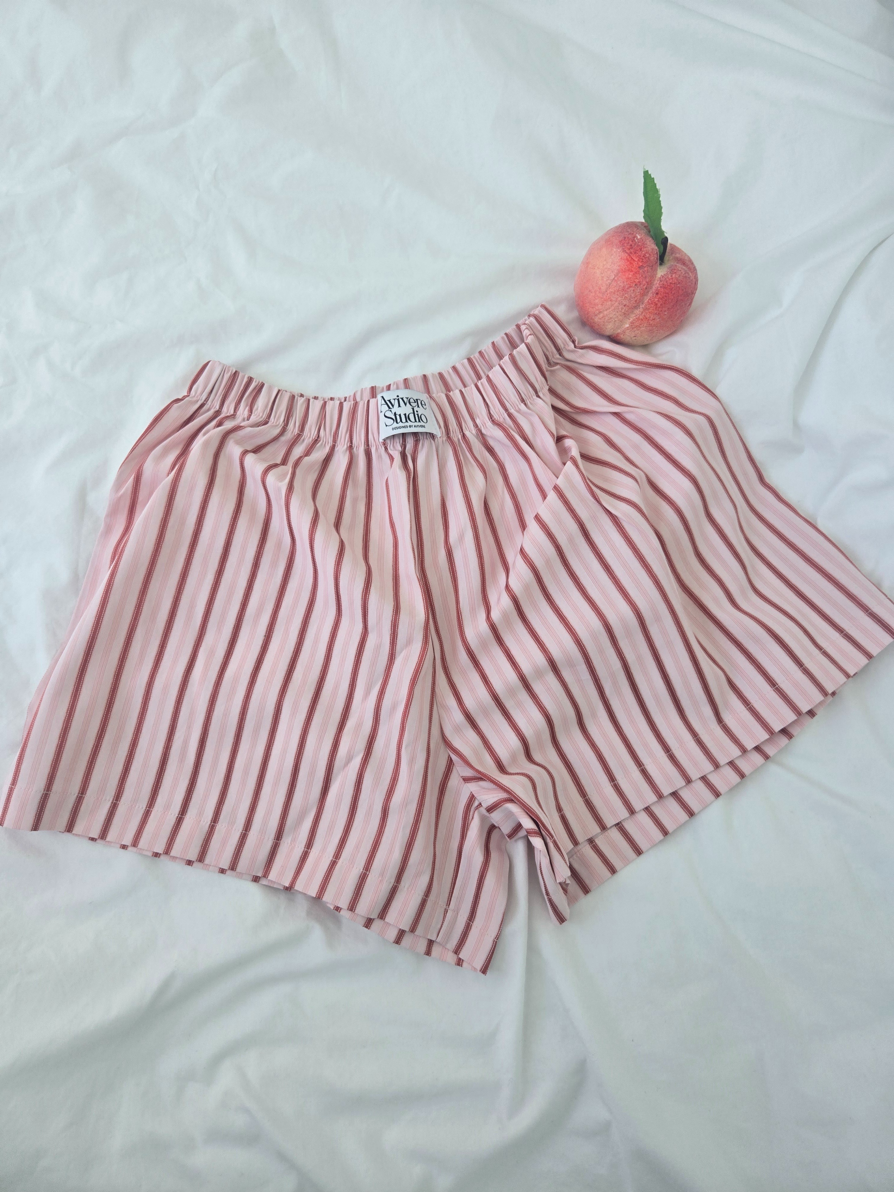 Avivere pajama pants_stripe red pink