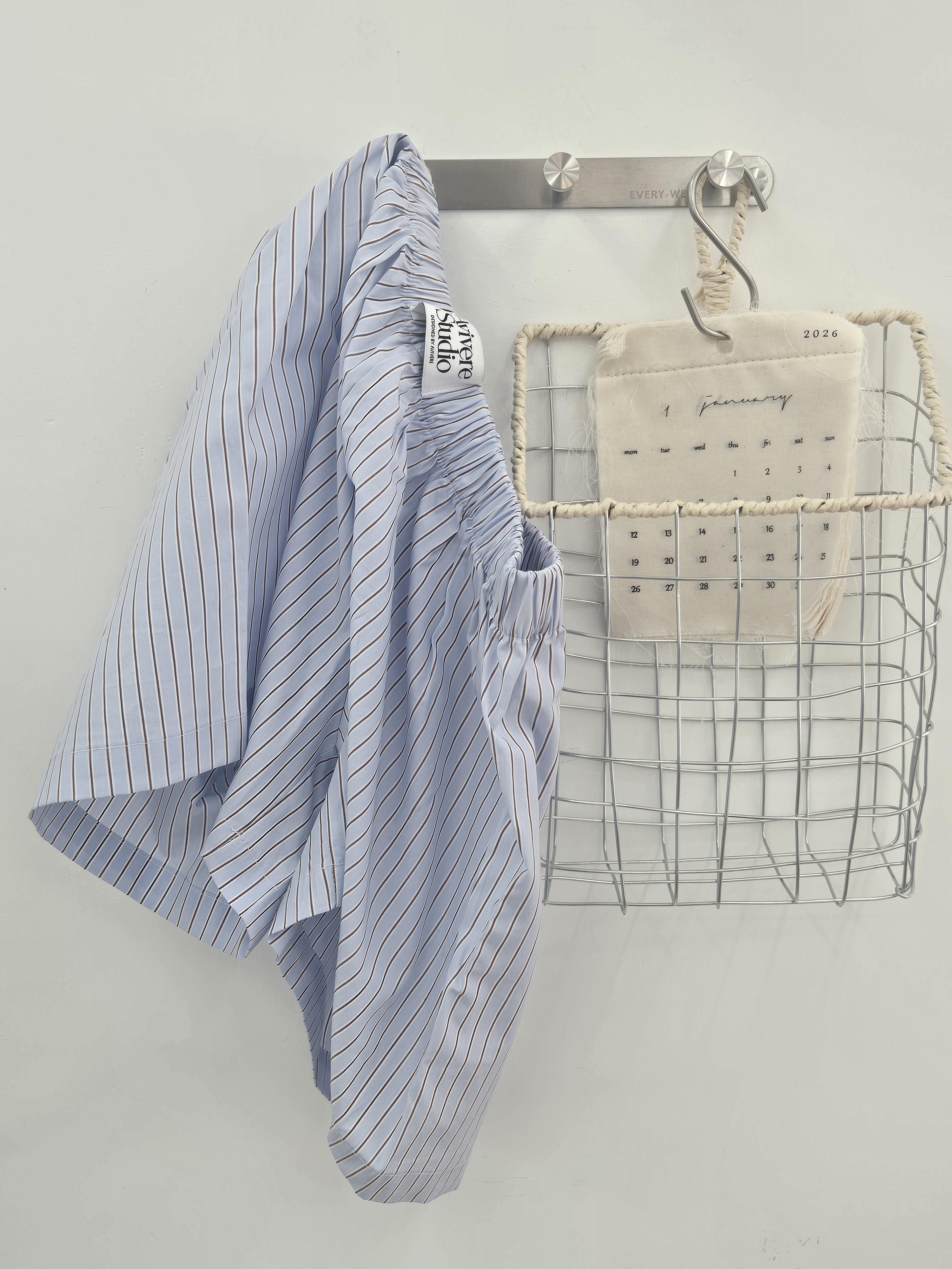Avivere pajama pants_stripe skyblue brown