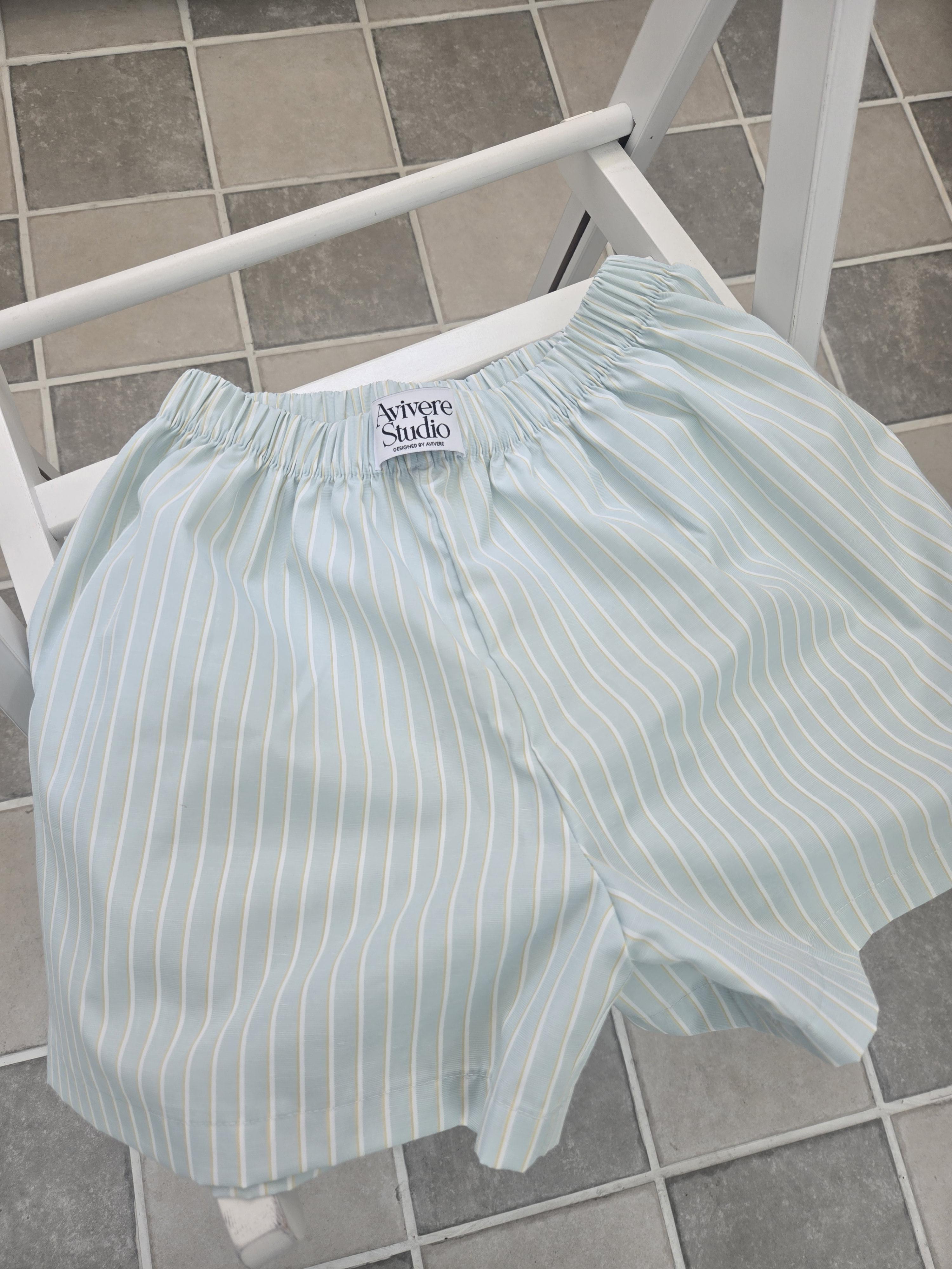 Avivere pajama pants_stripe mint yellow