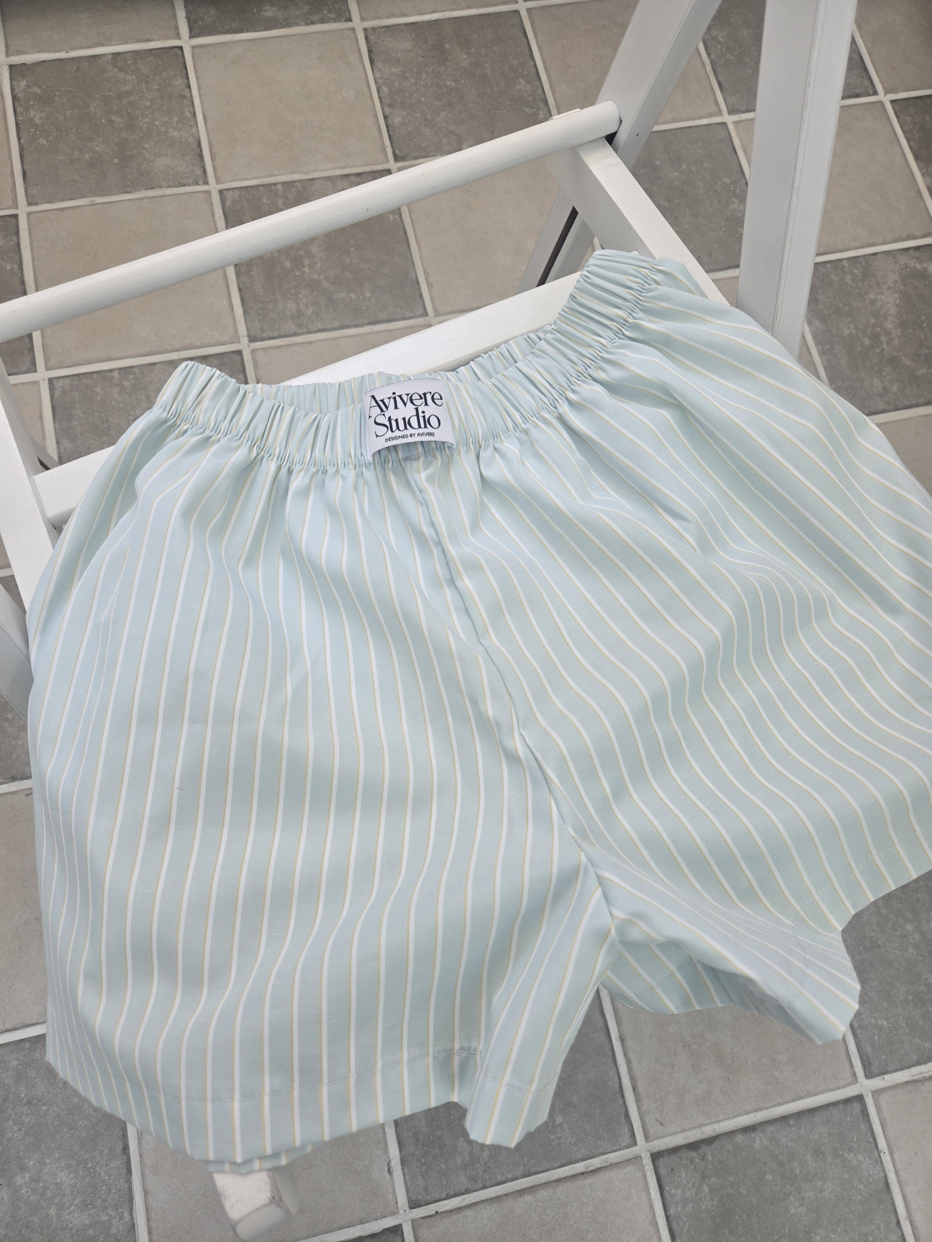 Avivere pajama pants_stripe mint yellow