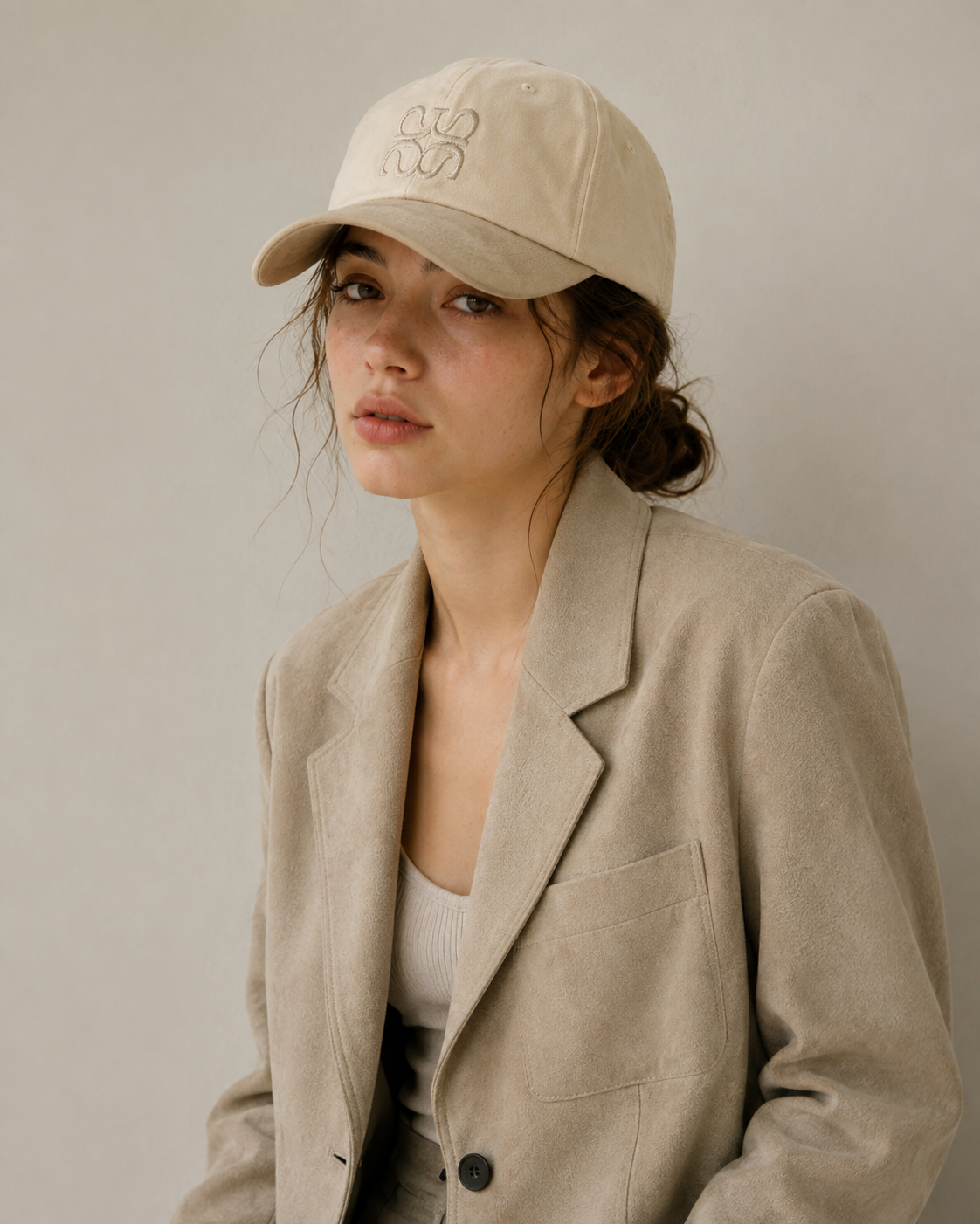 Avivere logo suede ivory khaki