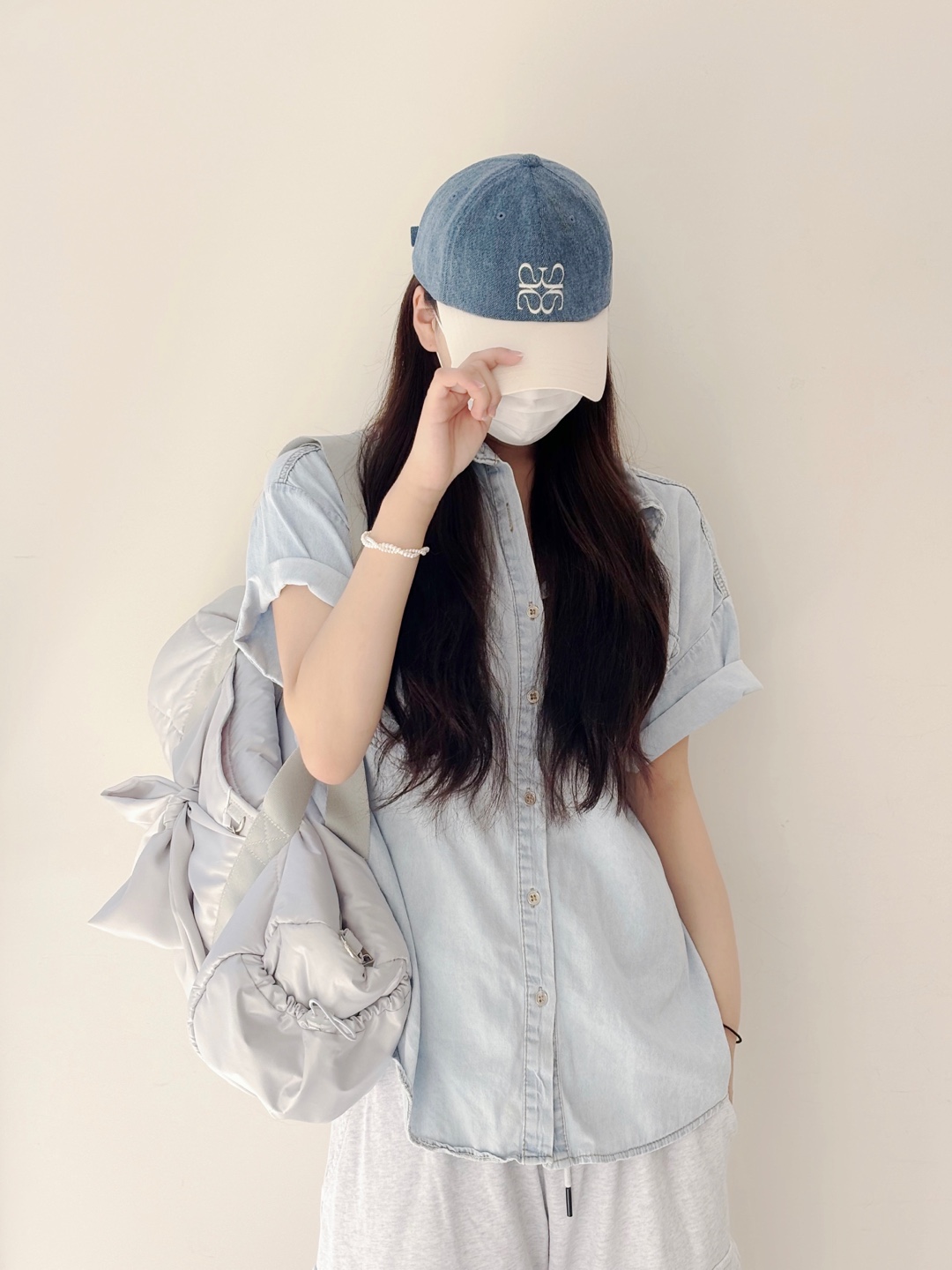 Avivere logo mid denim ivory
