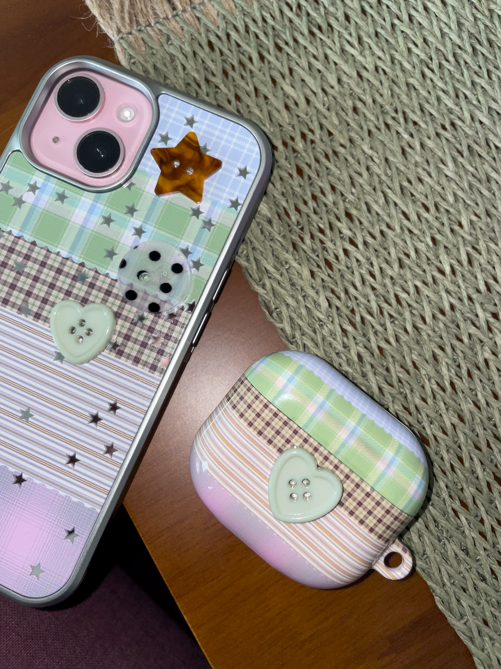 여름방학 button airpod Buds case