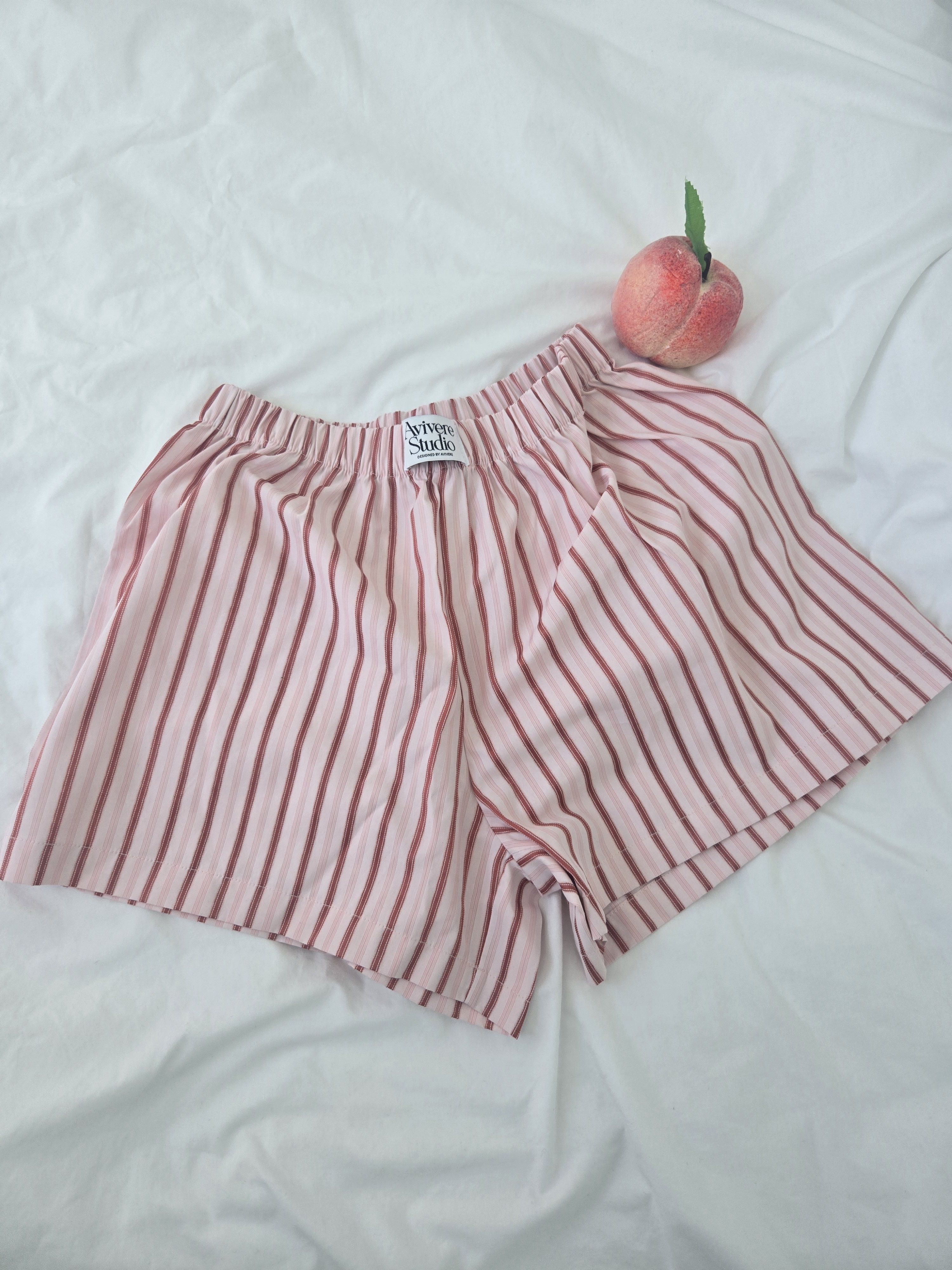 Avivere pajama pants_stripe red pink