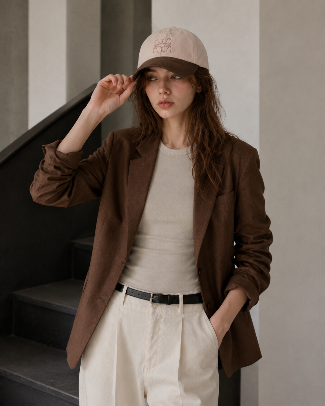 Avivere logo suede babypink brown