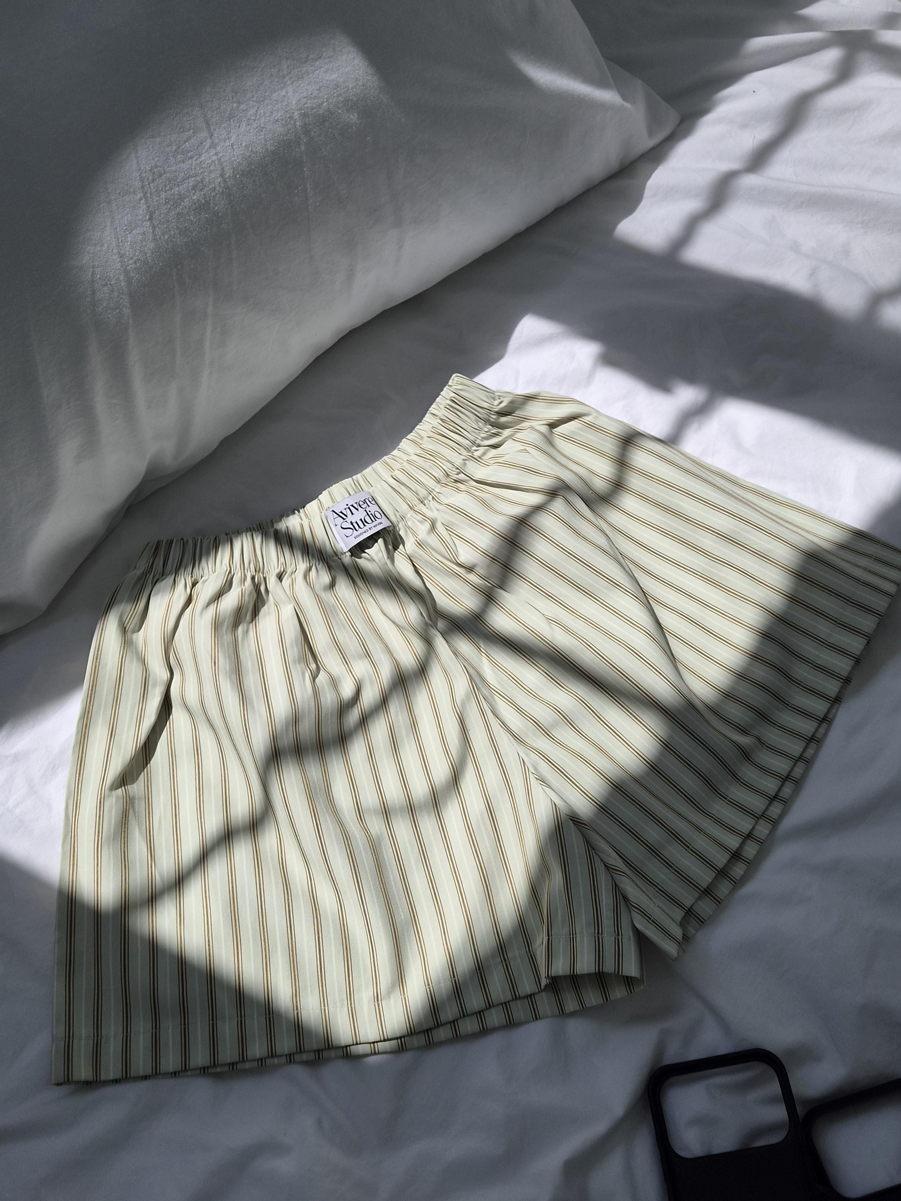 Avivere pajama pants_stripe mint brown