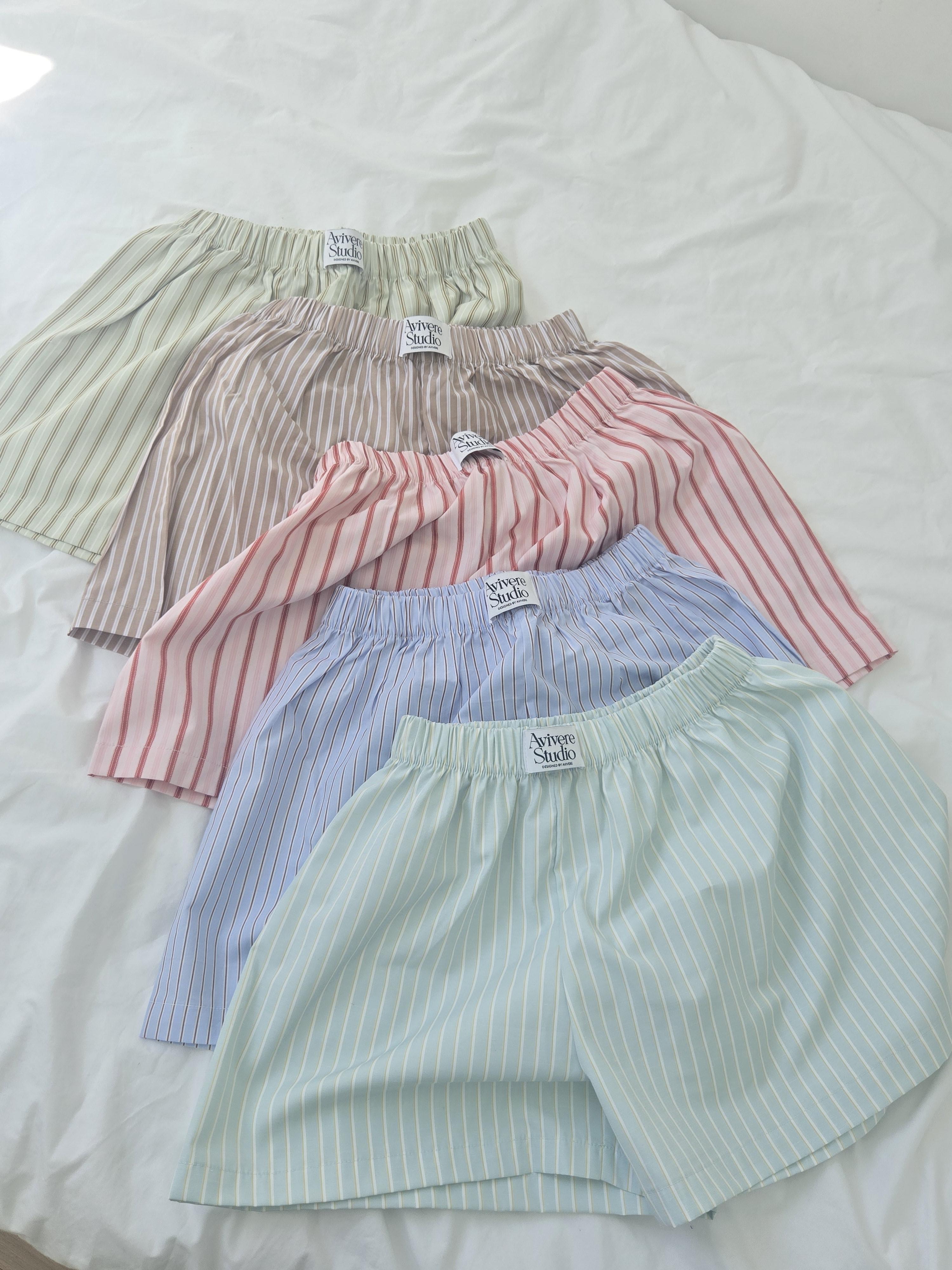 Avivere pajama pants_stripe mint yellow