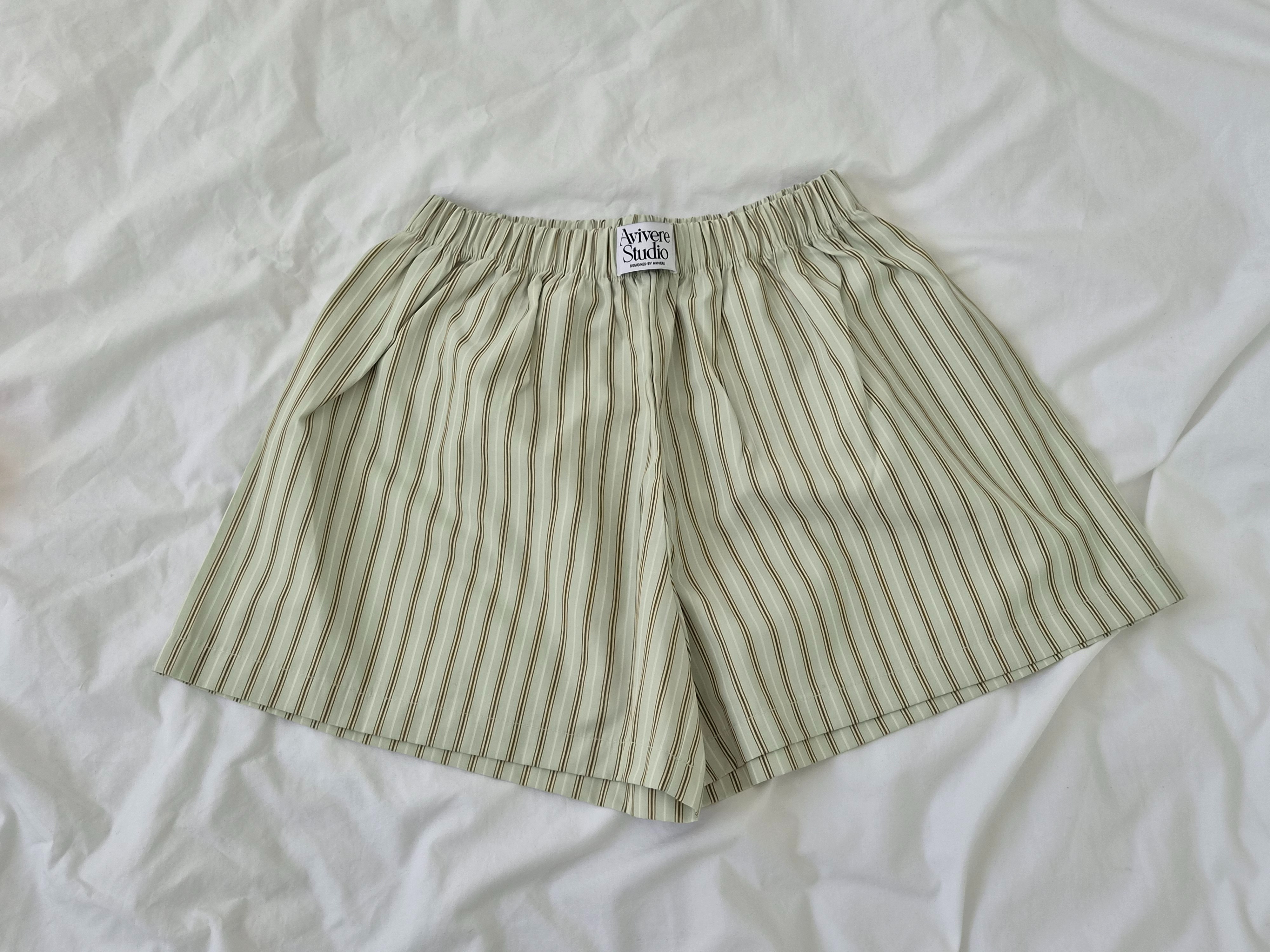 Avivere pajama pants_stripe mint brown