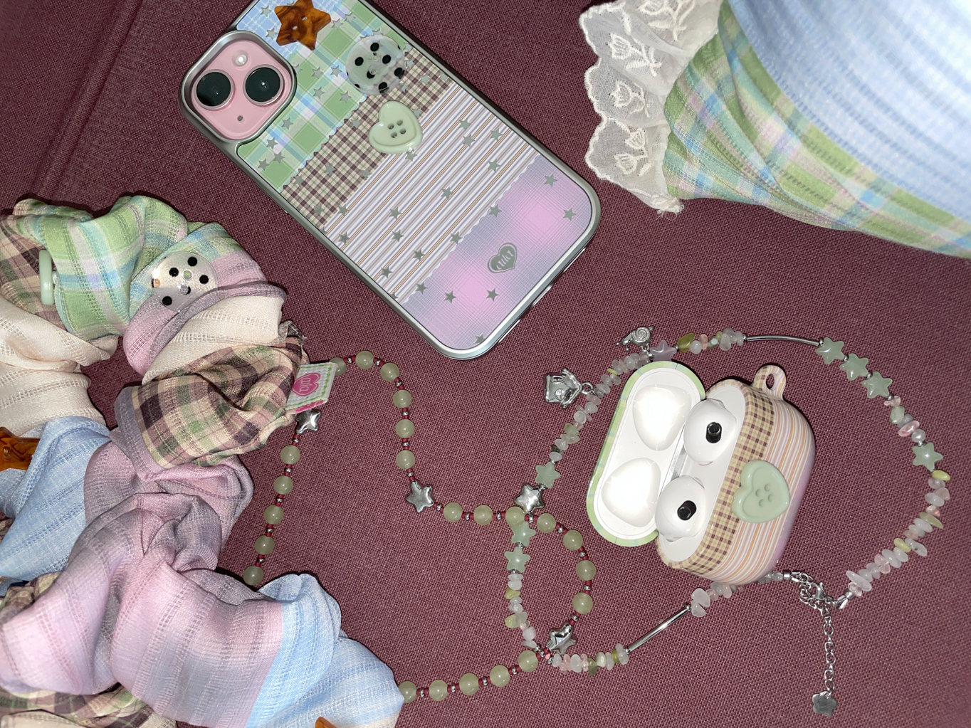 여름방학 button airpod Buds case