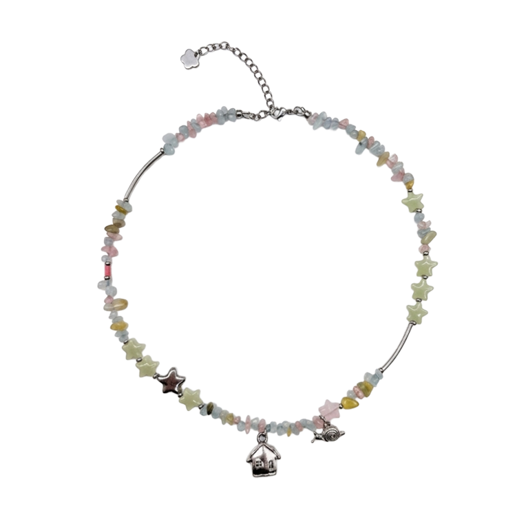 달팽이는 집에 가고싶어 gemstone necklace