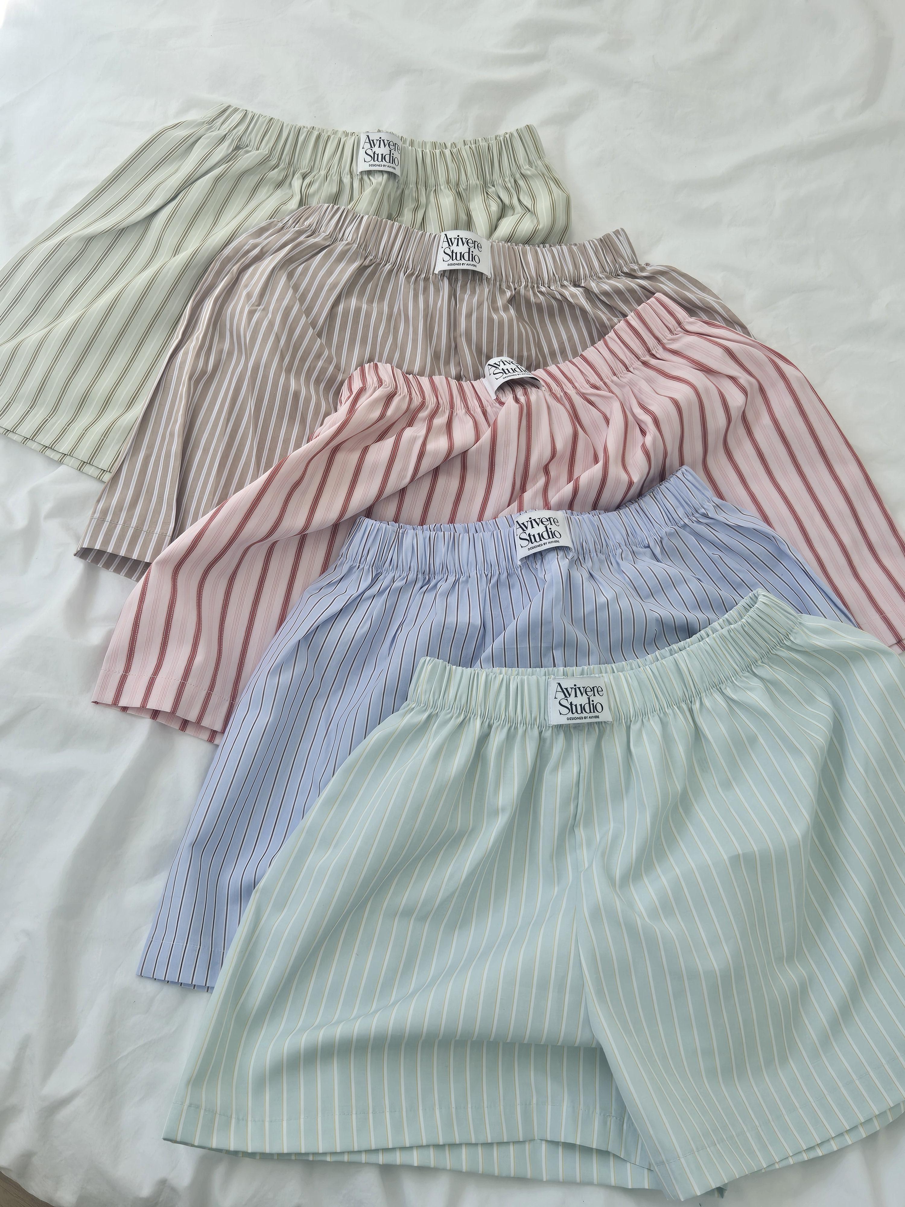 Avivere pajama pants_stripe mint yellow