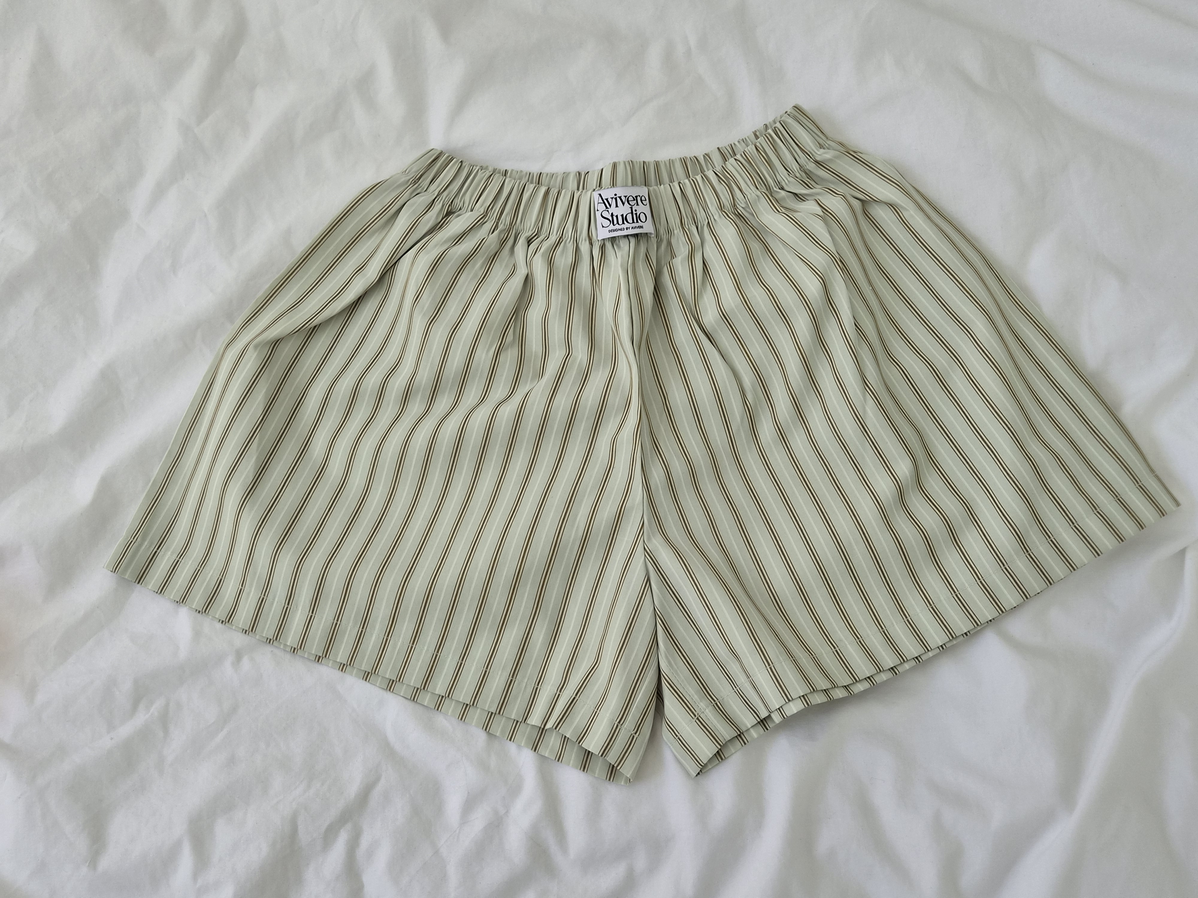 Avivere pajama pants_stripe mint brown
