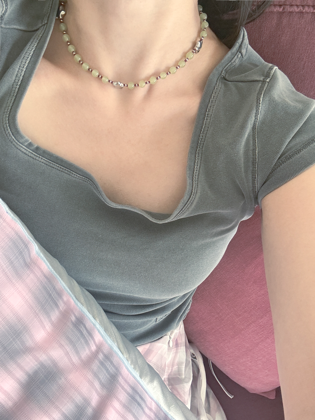 여름방학 gemstone necklace