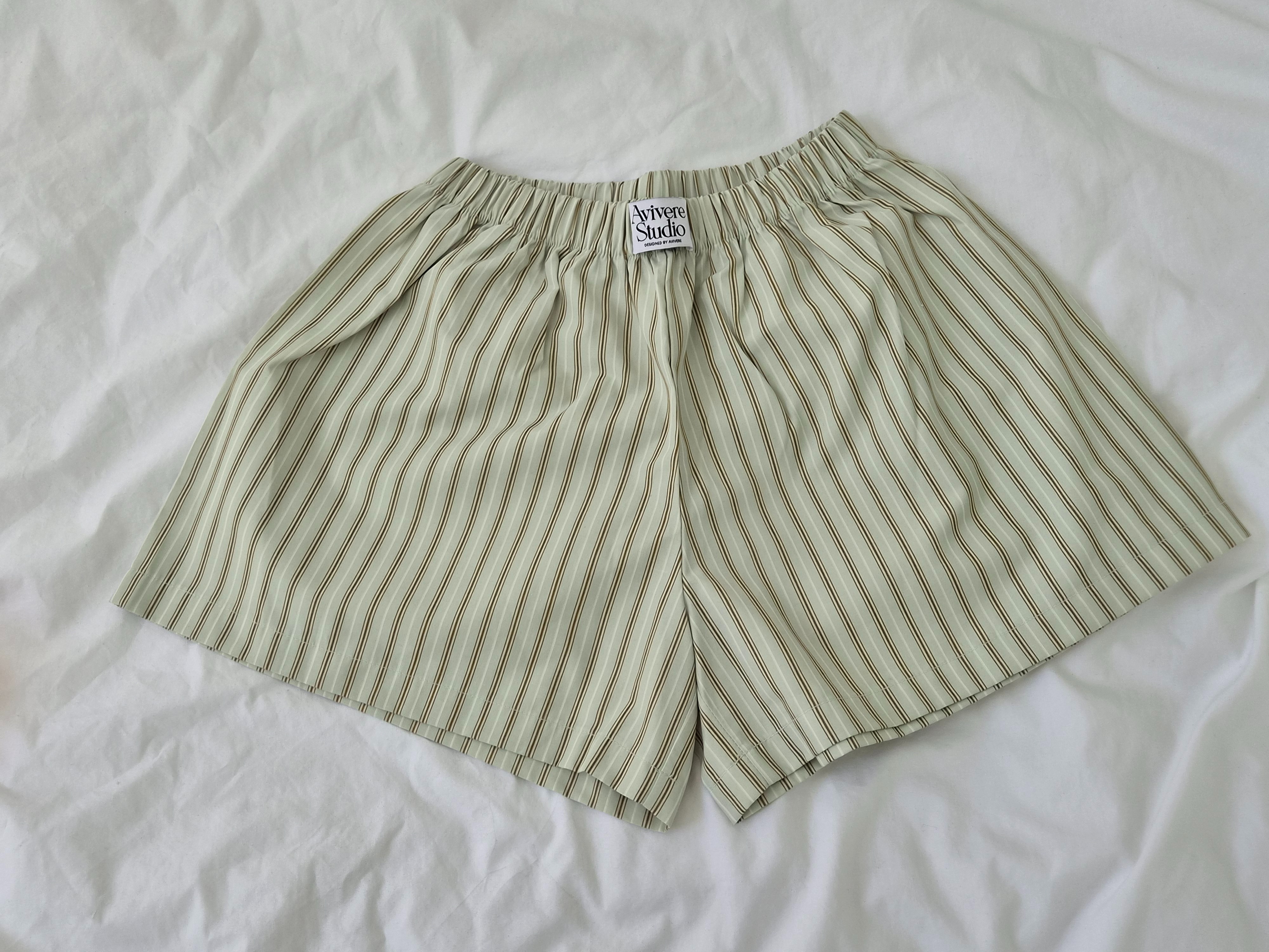 Avivere pajama pants_stripe mint brown