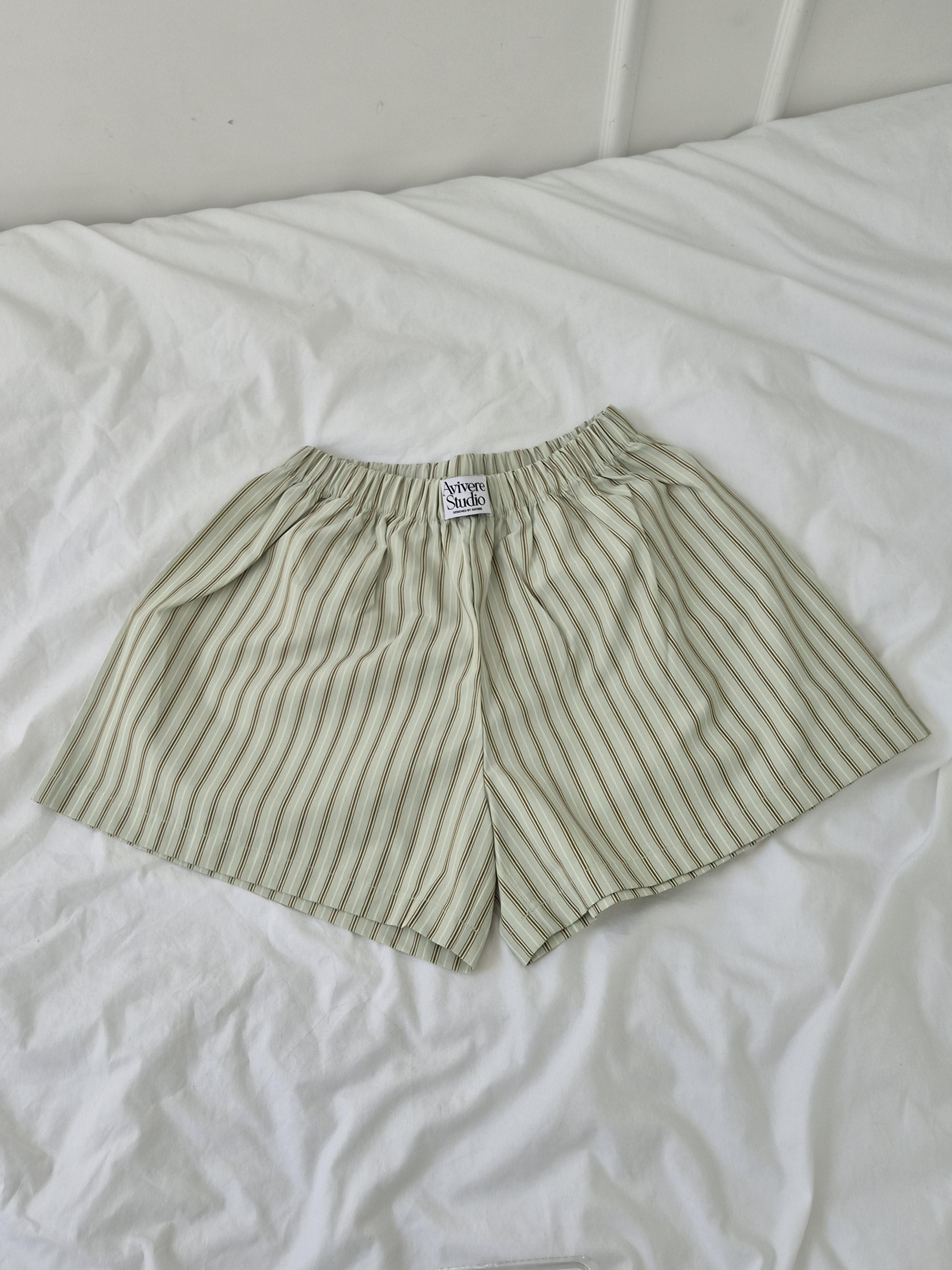 Avivere pajama pants_stripe mint brown