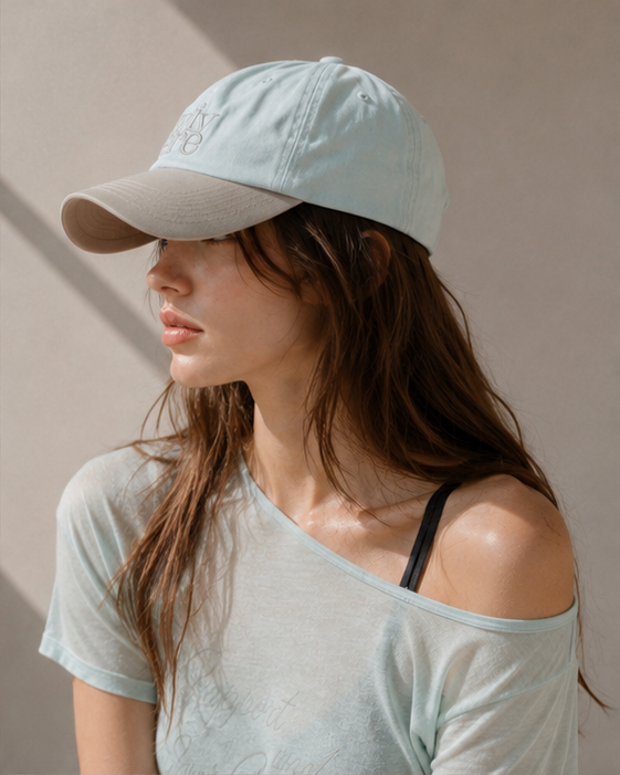 Avivere lettering cap mint light grey