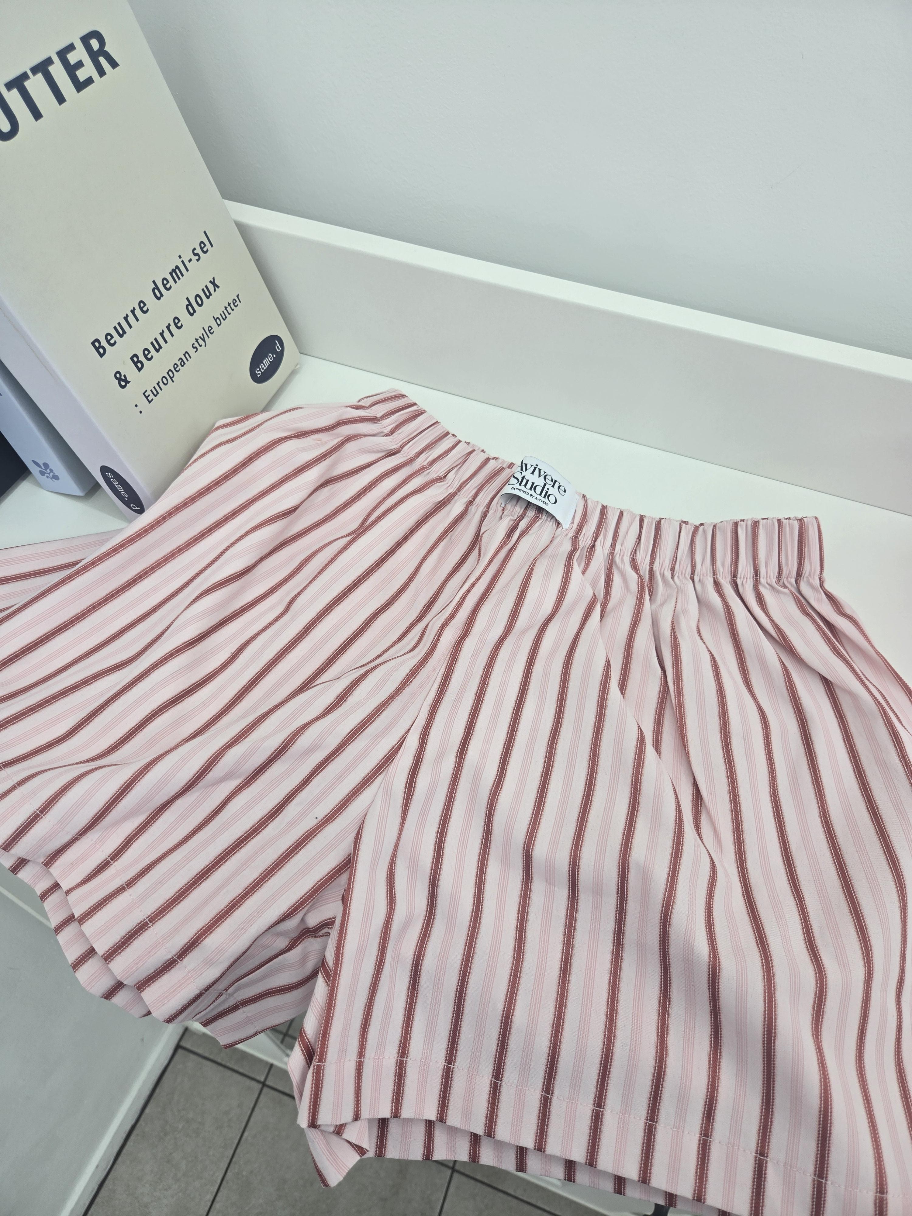 Avivere pajama pants_stripe red pink